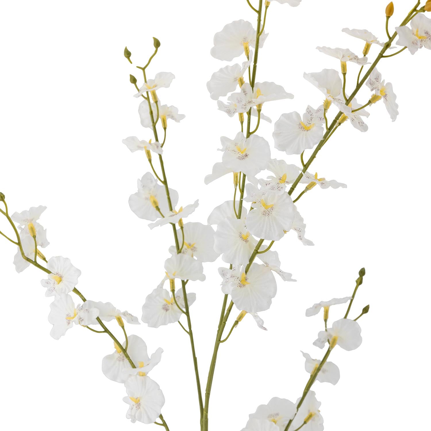 Weisser künstlicher Orchideenstiel von Bloomingville, perfekt für elegante Dekorationen und zeitlose Blumenarrangements.