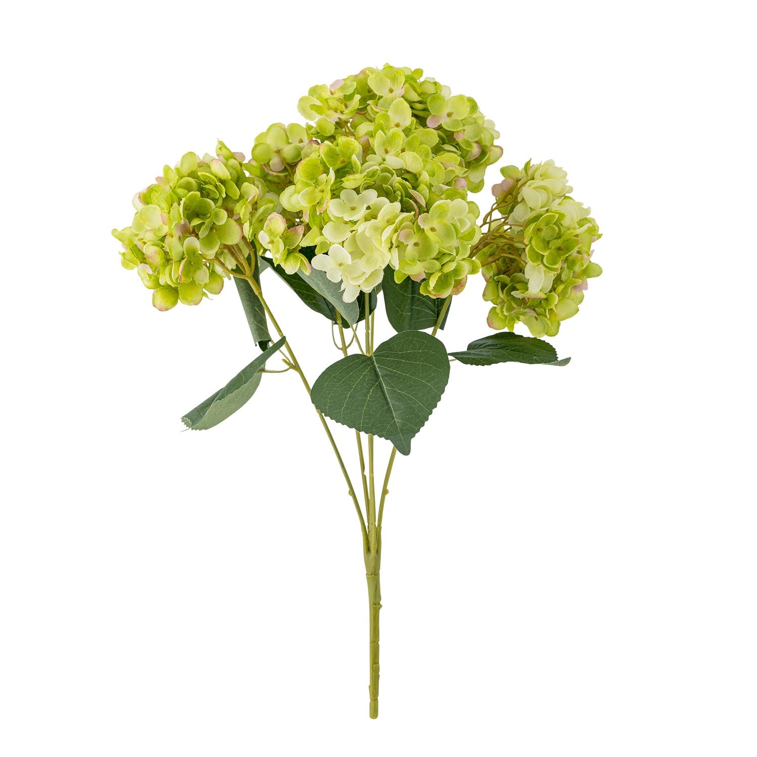 Weisser künstlicher Hydrangea-Stiel von Bloomingville, perfekt für elegante Dekorationen und zeitlose Blumenarrangements.