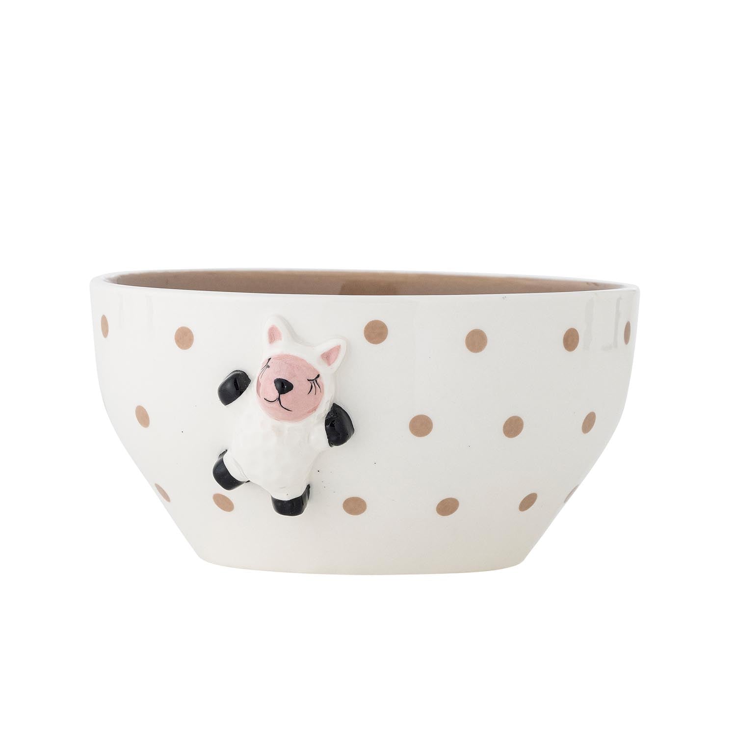 Die Dolly Schale von Bloomingville Mini aus braunem Steingut ist stilvoll und praktisch, ideal für Kinder und den täglichen Gebrauch.