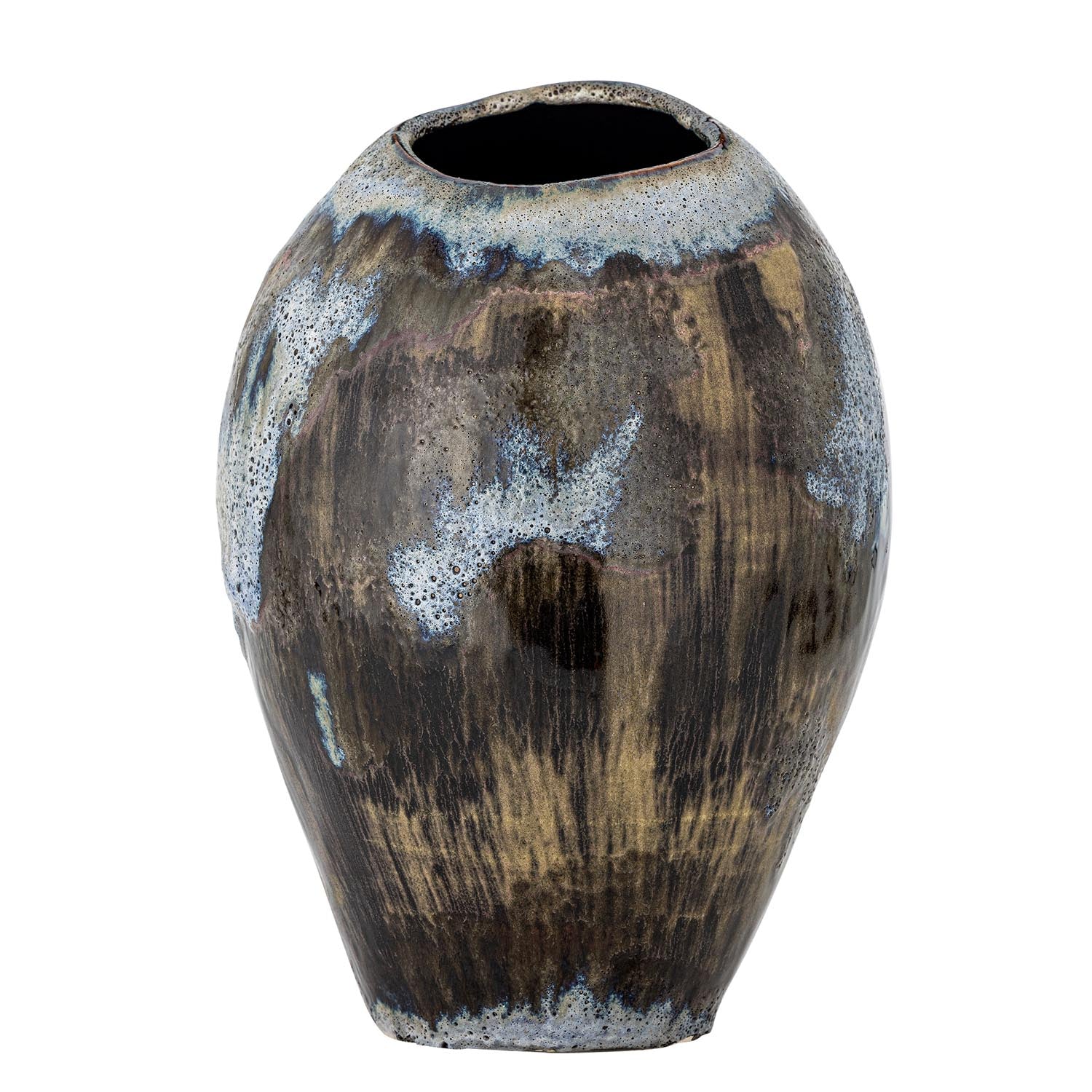 Die Senja Vase von Bloomingville aus braunem Steingut besticht durch ihr elegantes Design und ihre natürliche Ausstrahlung.