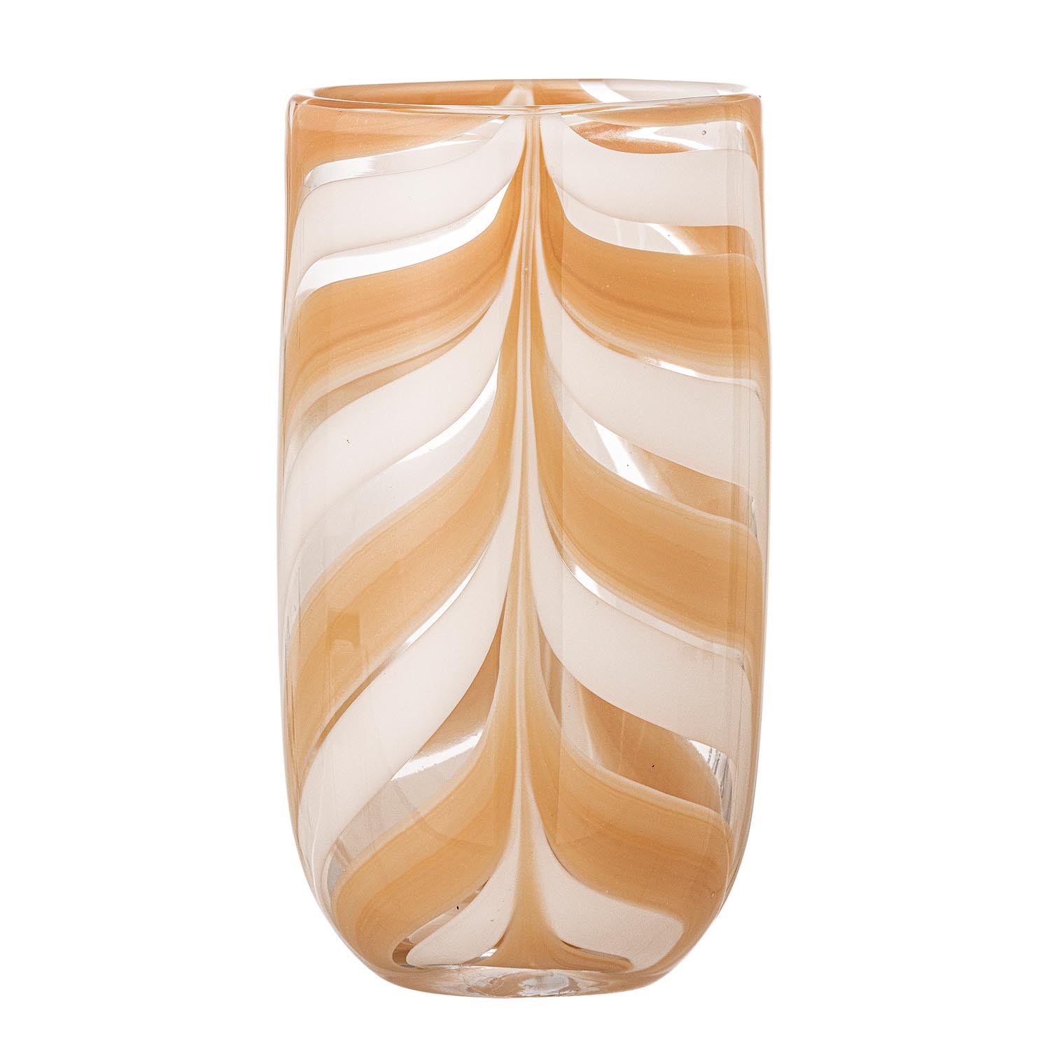Die Taven Vase von Bloomingville aus orangefarbenem Glas besticht durch ihr modernes Design und ist ein stilvolles Wohnaccessoire.