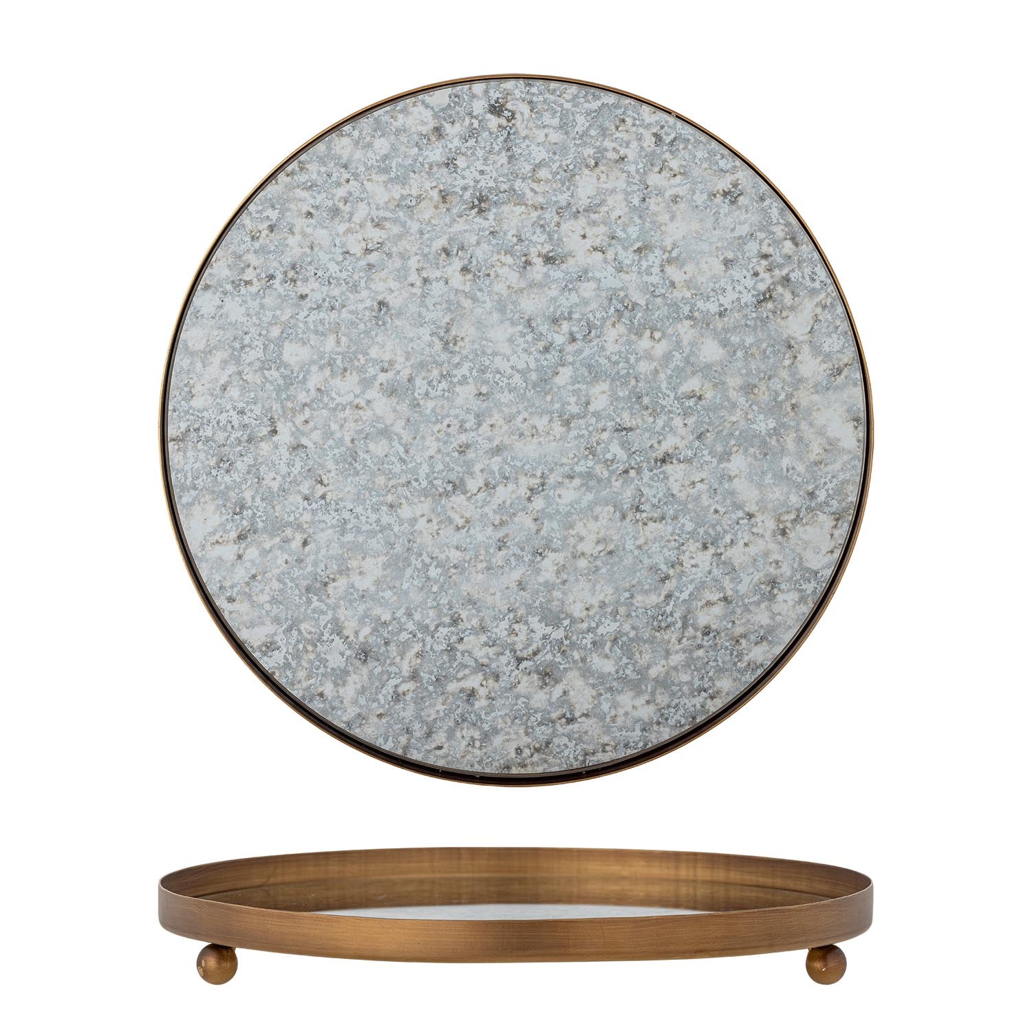 Elegantes Glacier Tablett aus Gold und Glas von Bloomingville: Luxuriöses Design, faszinierender Spiegeleffekt, vielseitig und pflegeleicht.