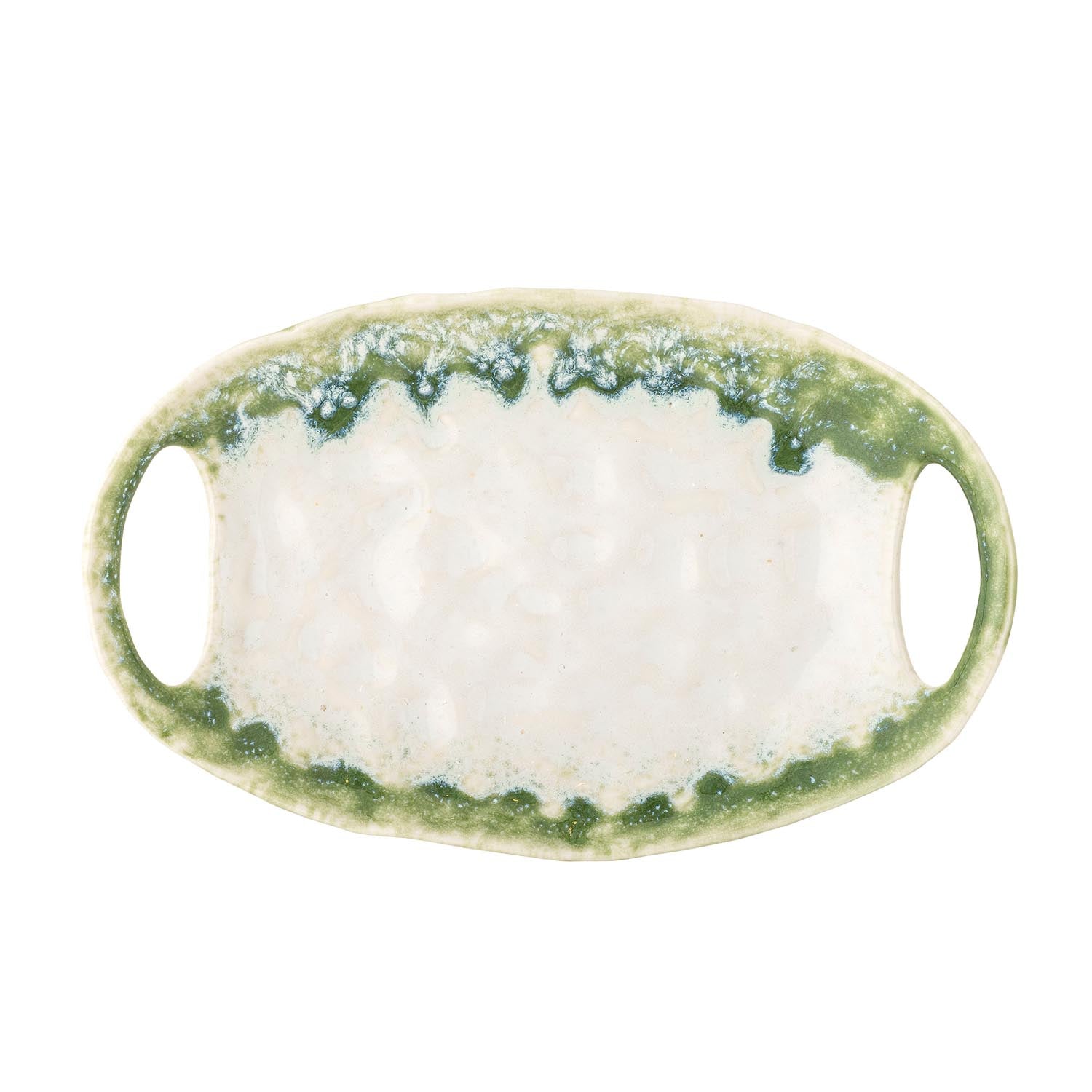 Stilvolle grüne Servierplatte aus Steingut von Creative Collection, perfekt für elegante Präsentationen und dekoratives Servieren.