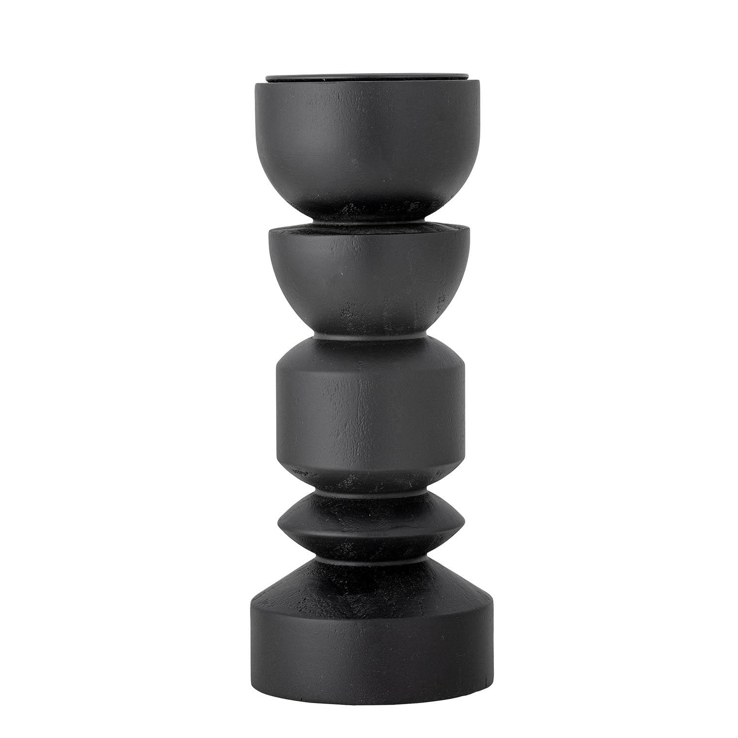 Bowen Kerzenhalter, Schwarz, Kiefer in Schwarz präsentiert im Onlineshop von KAQTU Design AG. Kerzenständer ist von Bloomingville