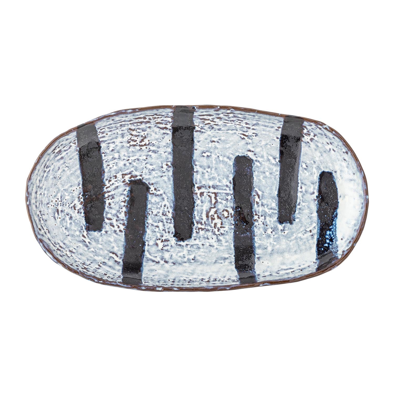 Elegante schwarze Steingutschale Ever Teller von Bloomingville, ideal für stilvolle Tischdekoration und vielseitige Nutzung.