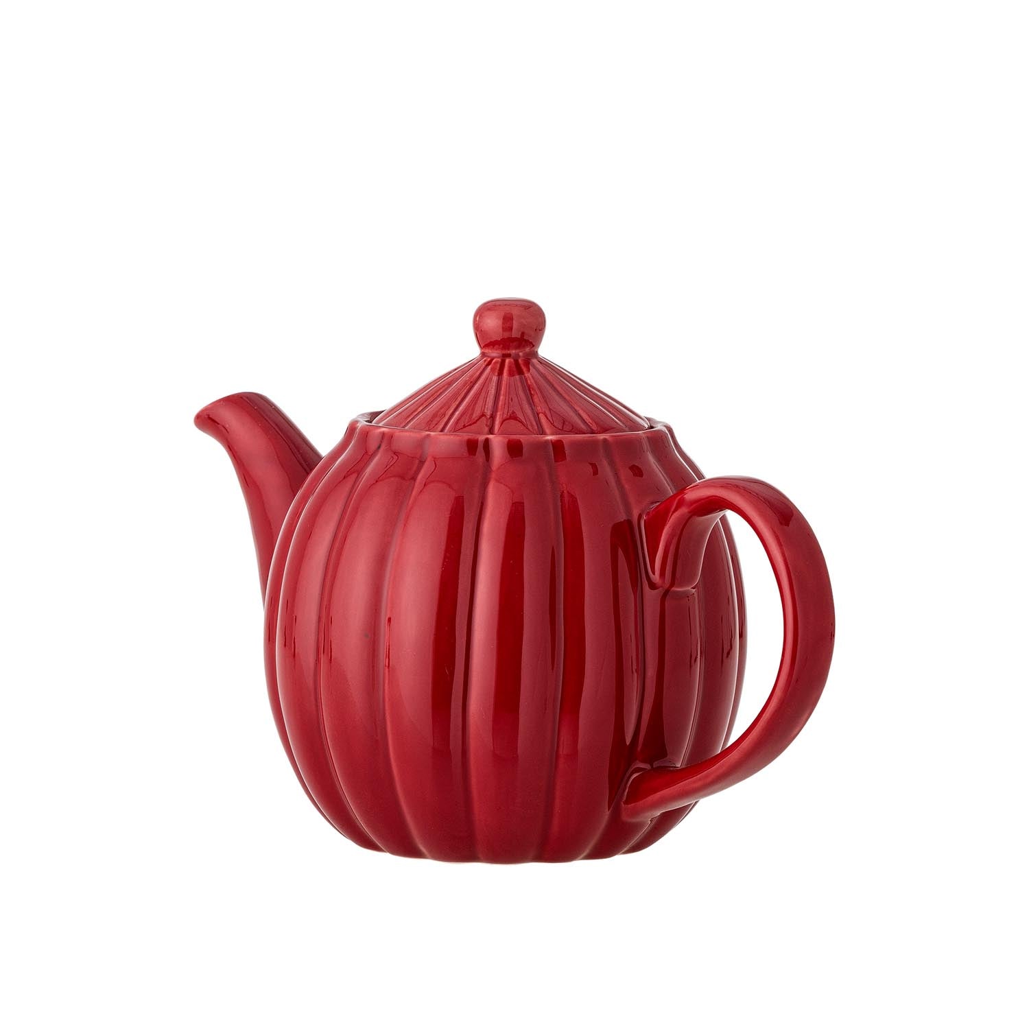 Die Latina Teekanne von Bloomingville aus rotem Steingut vereint skandinavisches Design mit praktischer Eleganz für Teeliebhaber.