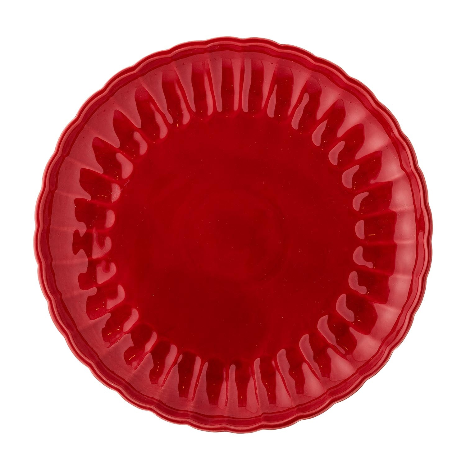 Der Latina Teller in Rot von Bloomingville aus Steingut besticht durch sein stilvolles Design und ist perfekt für jede Tischdekoration.