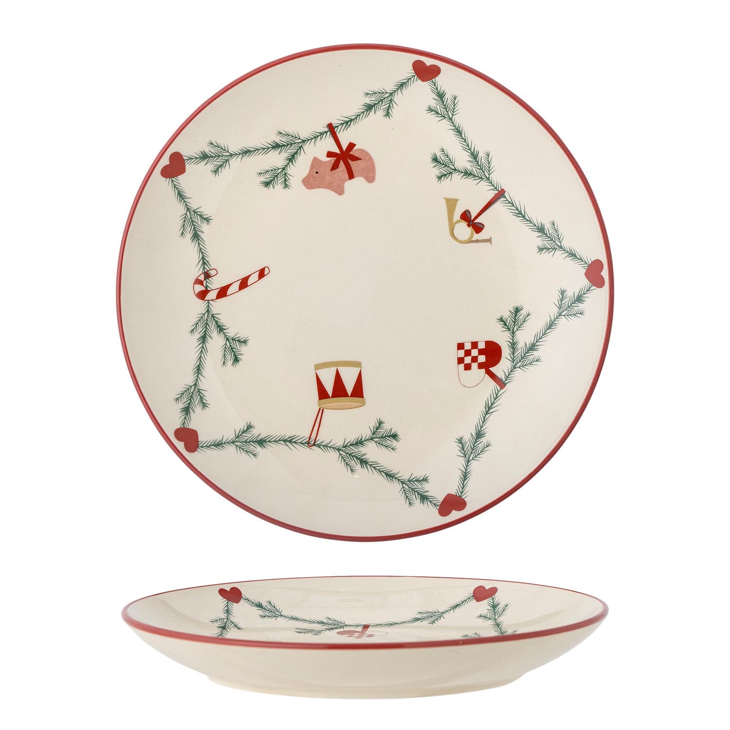 Der Yule Teller von Bloomingville aus natürlichem Steingut besticht durch sein minimalistisches Design und ist perfekt für elegante Tafeln.