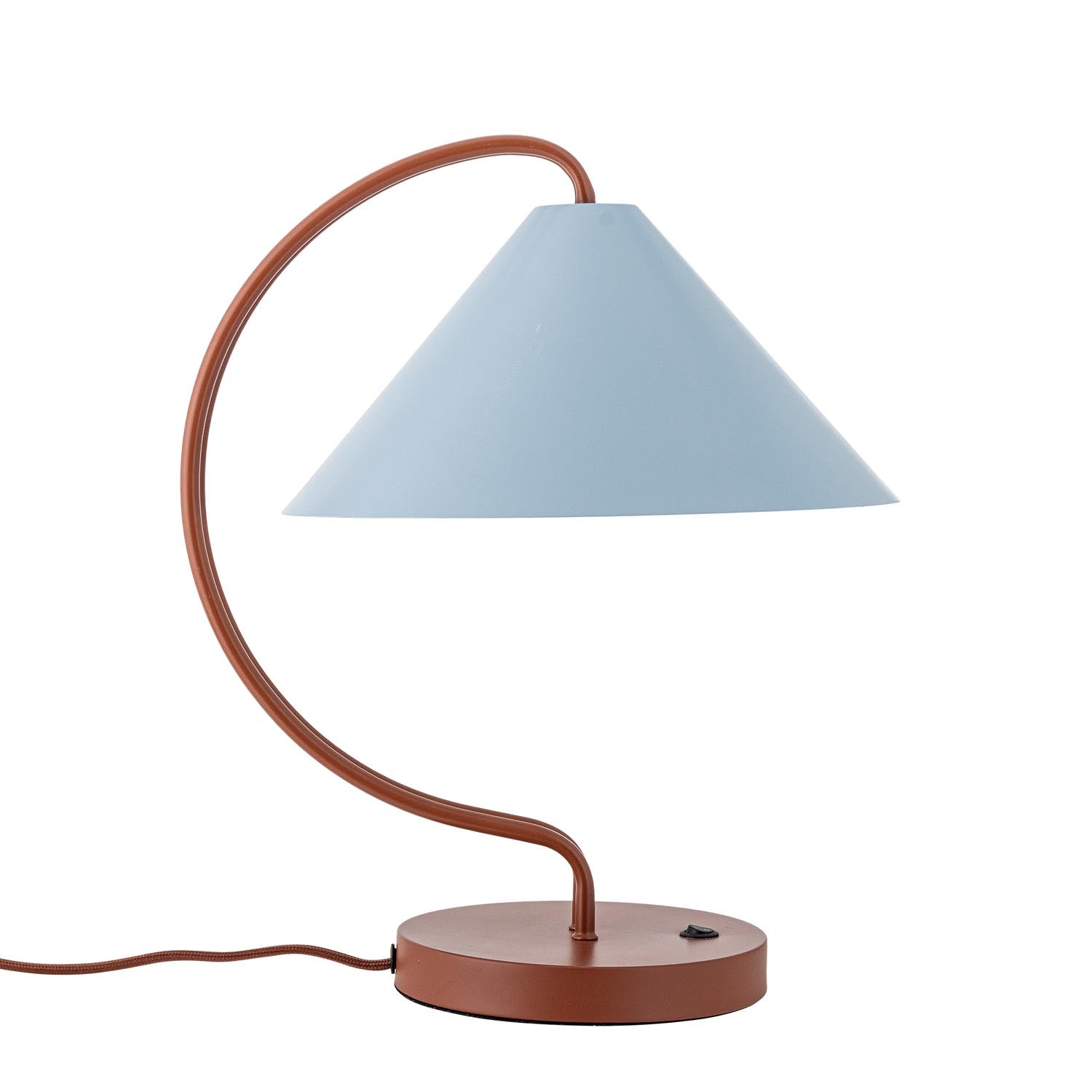 Die Janya Tischlampe von Bloomingville in Rot aus Metall bietet modernes Design und Funktionalität für eine elegante Beleuchtung.