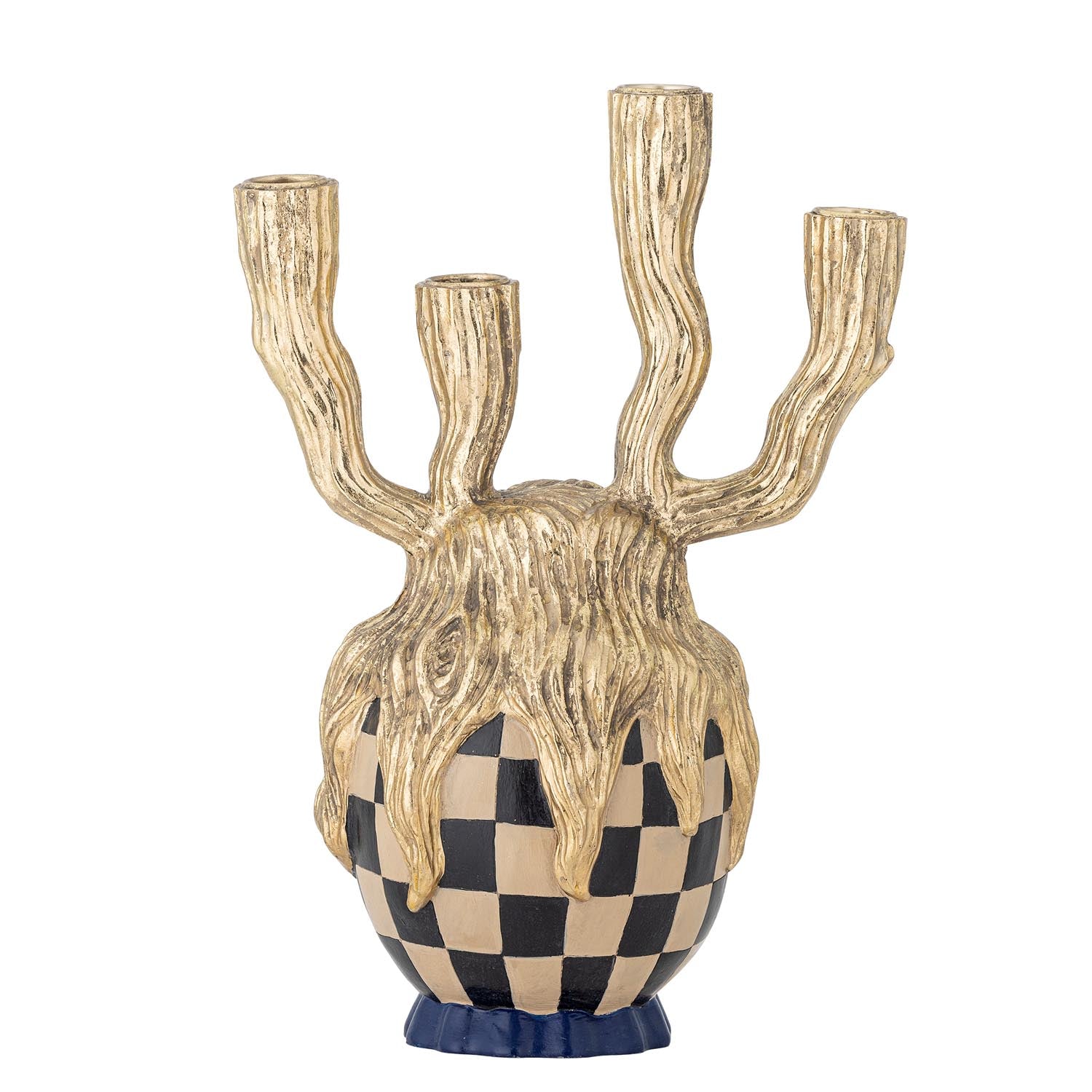 Goldener Medusa-Kerzenhalter von Bloomingville aus Polyresin, perfekt für elegante und luxuriöse Dekorationen in Ihrem Zuhause.