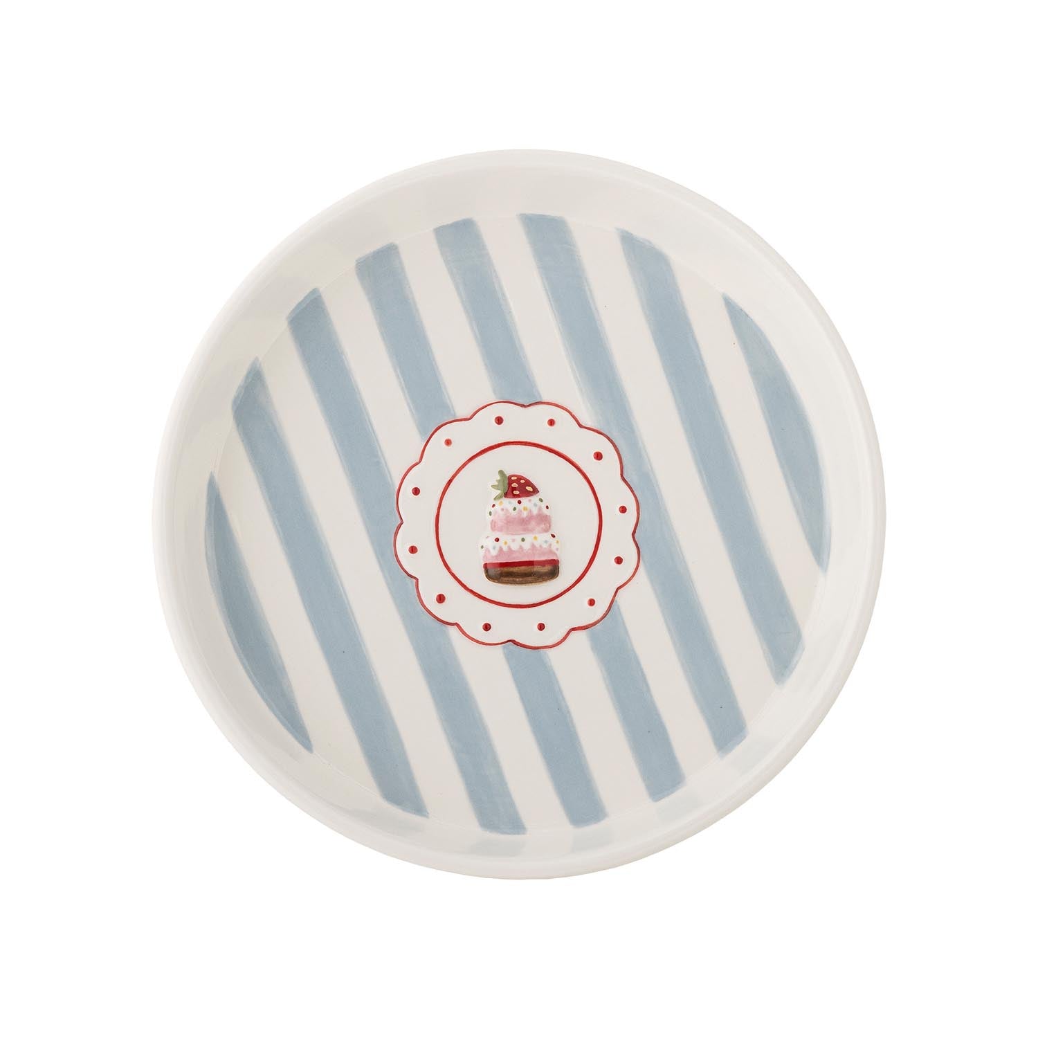 Elegante Servierplatte aus blauem Steingut von Bloomingville, ideal für stilvolles Servieren und Dekorieren.