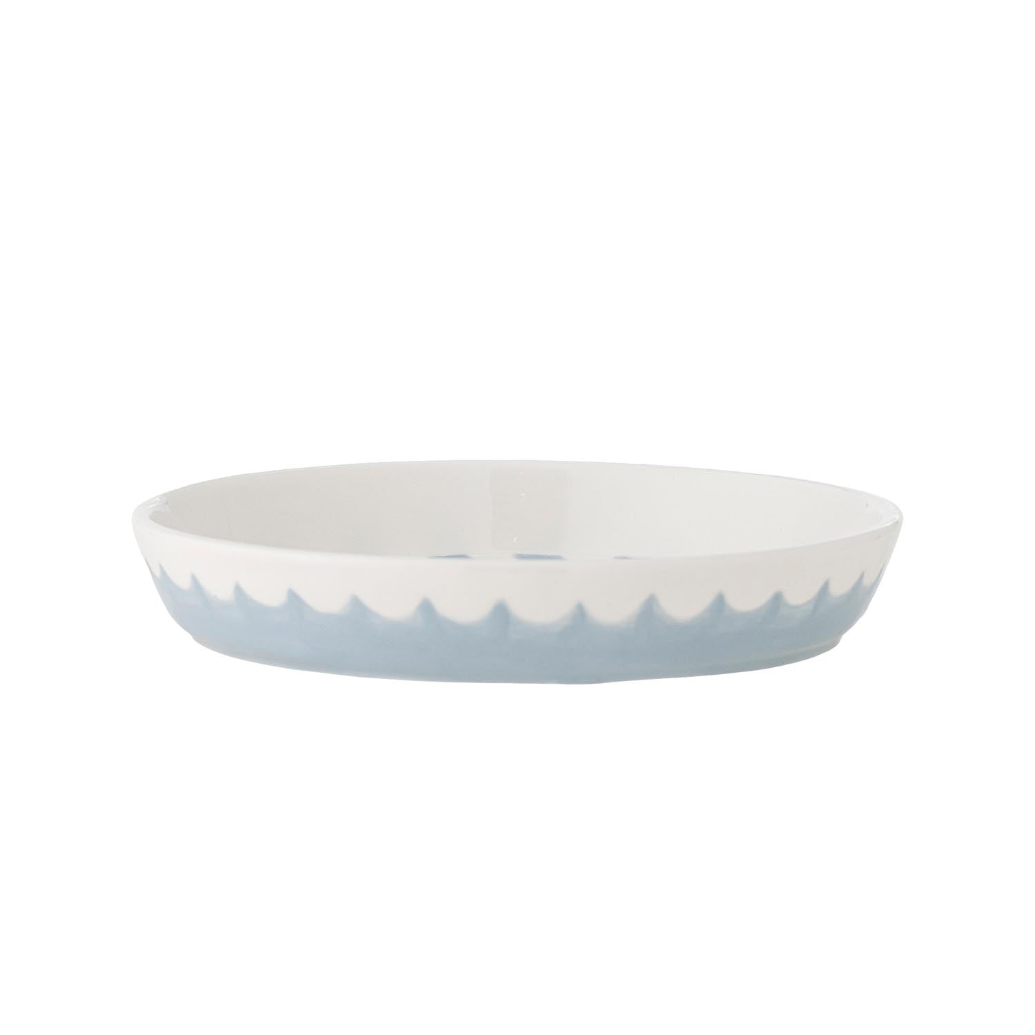 Stilvolle blaue Servierplatte aus Steingut von Bloomingville, perfekt für elegantes Anrichten und Dekorieren.