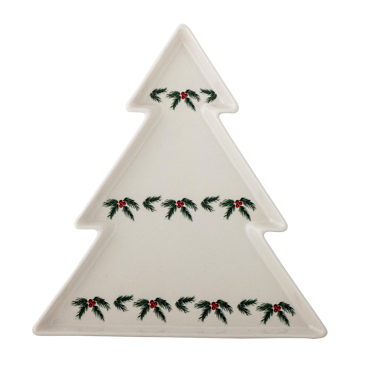 Stilvolle weisse Servierplatte aus Steingut von Bloomingville, perfekt für das elegante Präsentieren und Servieren von Speisen.