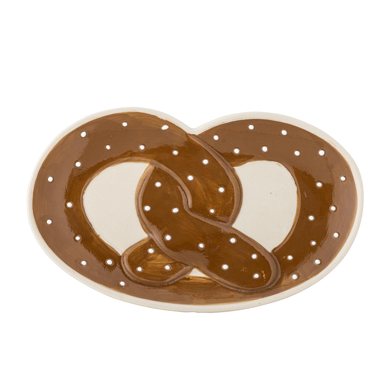 Elegante Servierplatte aus braunem Steingut von Bloomingville, ideal für stilvolles Anrichten und Servieren von Speisen.