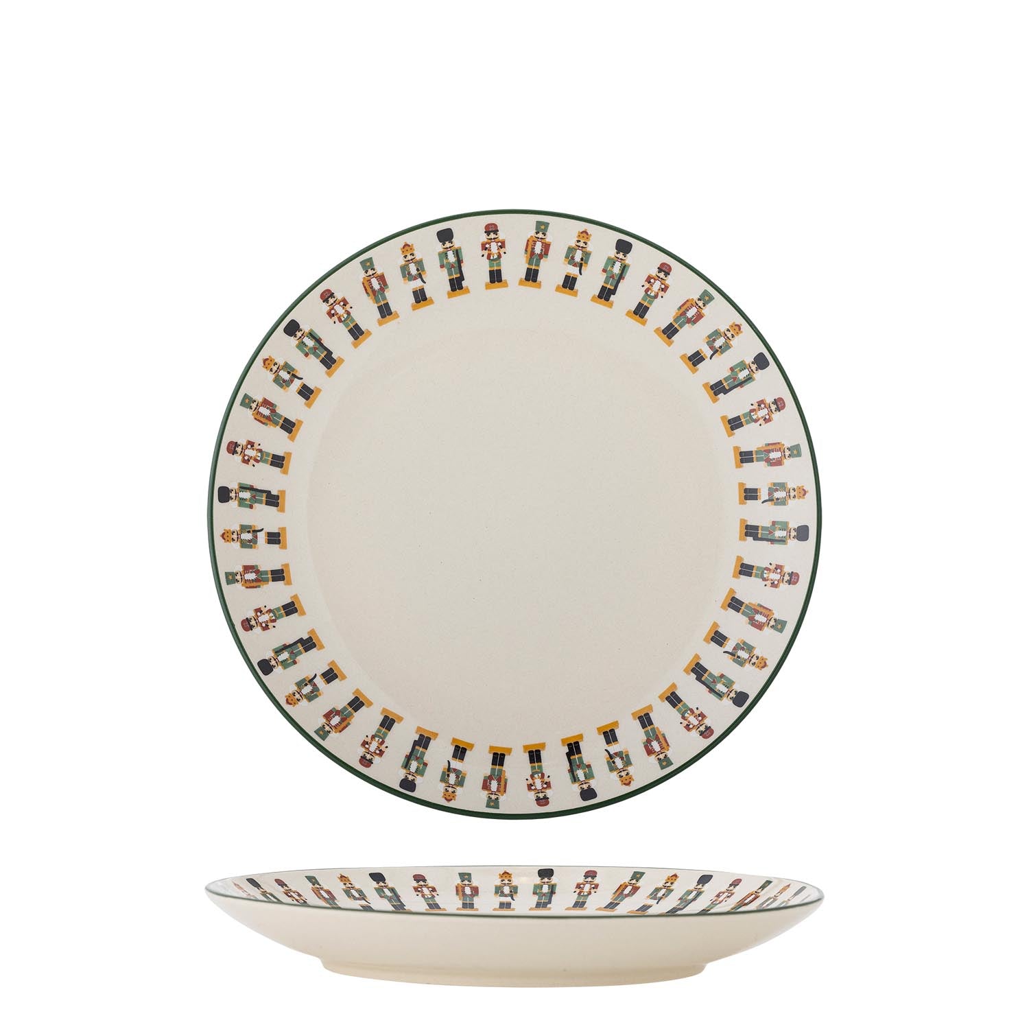 Eleganter grüner Teller aus Steingut von Bloomingville, ideal für stilvolle Tischdekoration und den täglichen Gebrauch.