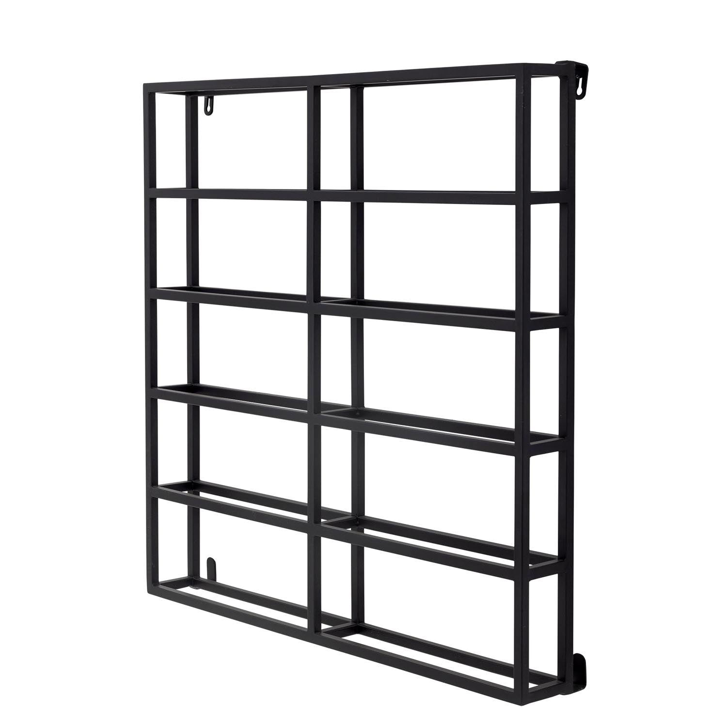 Stilvolles Magne Weinregal aus schwarzem Metall von Bloomingville: robust, elegant, ideal für moderne Wohnräume und Weinliebhaber.