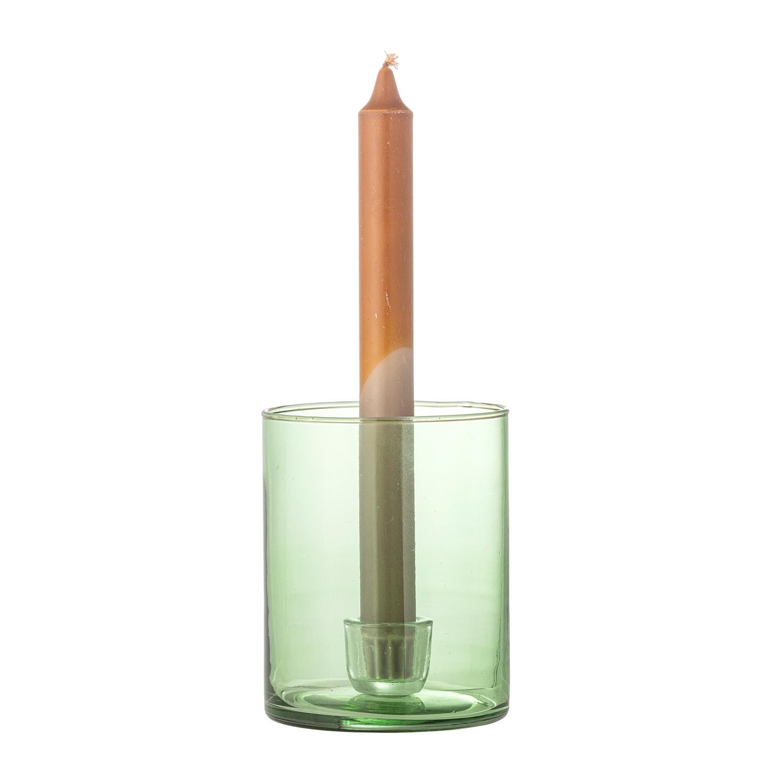 Eleganter Juline Kerzenhalter aus grünem, recyceltem Glas von Bloomingville, ideal für stilvolle und nachhaltige Dekoration.