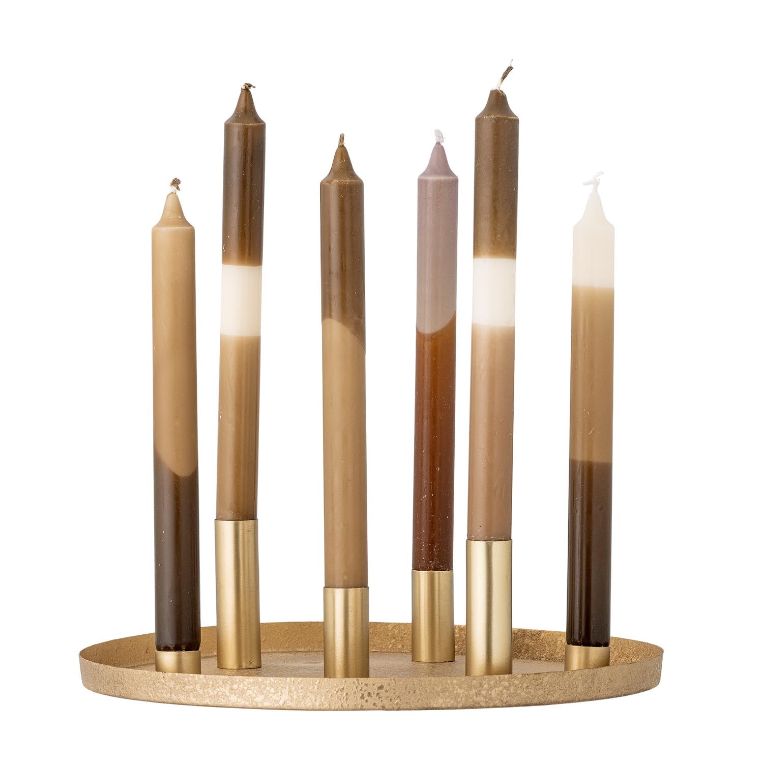 Stilvoller Adventskerzenständer aus goldfarbenem Metall von Bloomingville, perfekt für eine elegante Weihnachtsdekoration.