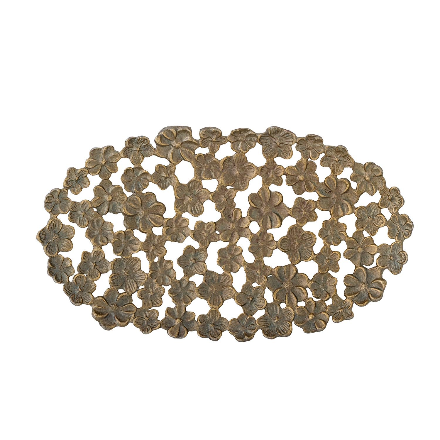 Elegantes Micha Tablett aus goldfarbenem Aluminium von Creative Collection, ideal für stilvolle Dekorationen und Präsentationen.