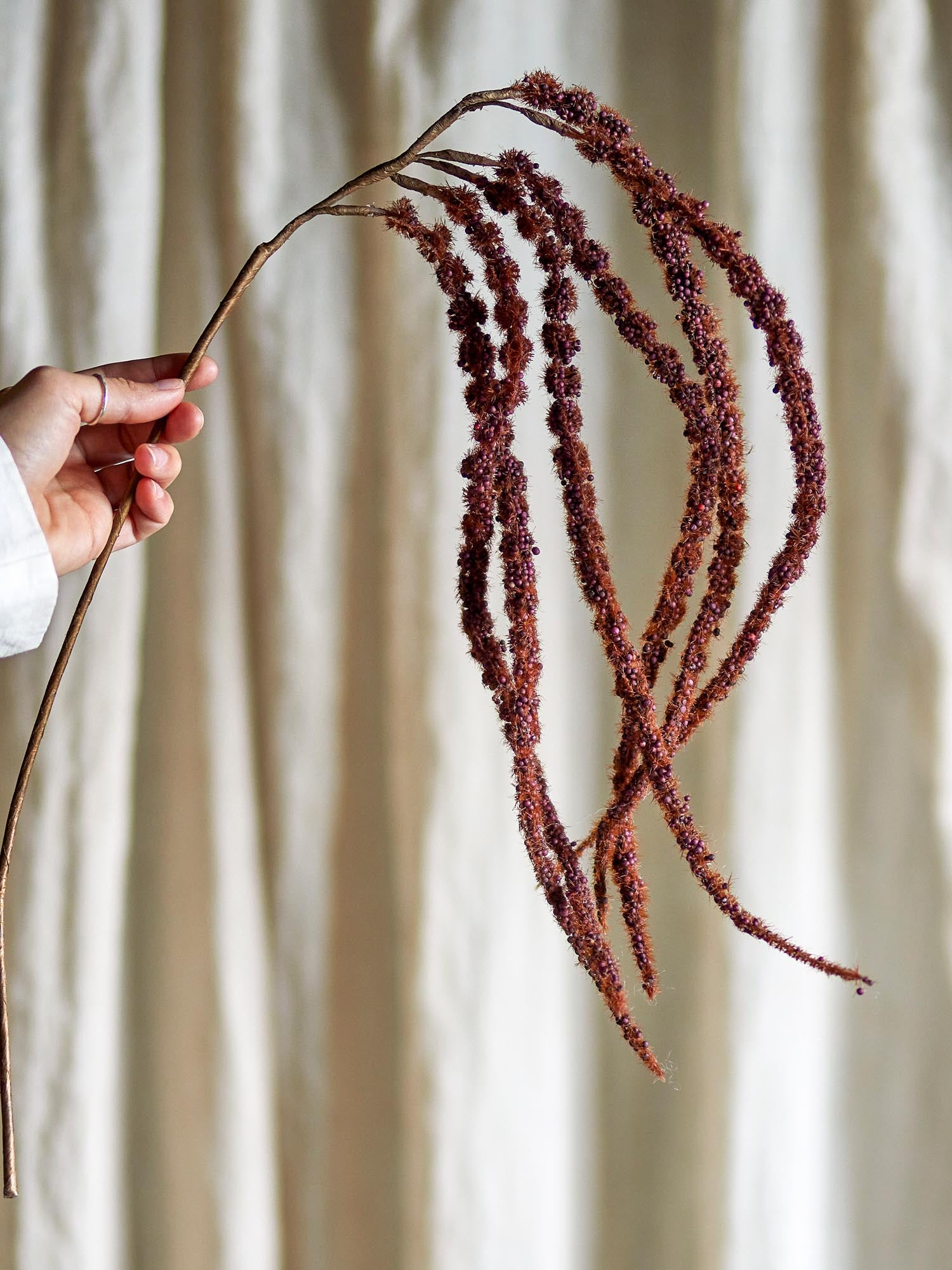 Dekorativer Foxtail-Stiel in Braun von Bloomingville, ideal für stilvolle Arrangements mit künstlichen Blumen.