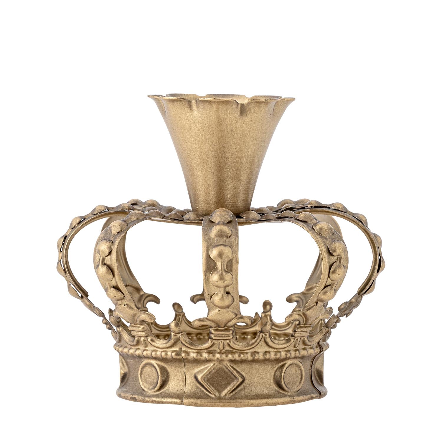 Eleganter Lilibeth Kerzenhalter aus goldfarbenem Metall, kunstvoll gestaltet, langlebig und pflegeleicht, ideal für stilvolle Akzente.