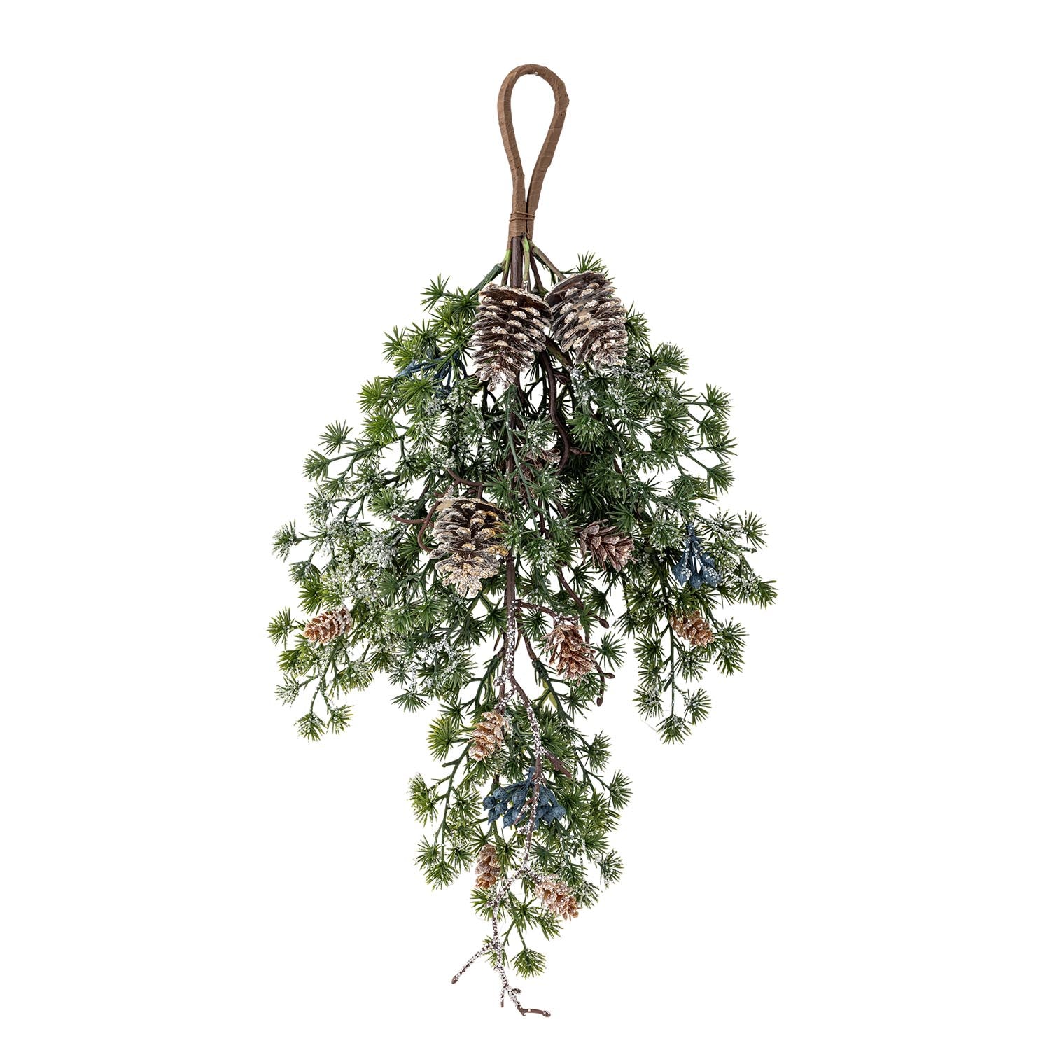 Künstliche Cedar Deko von Bloomingville: Elegante Tannenzweige mit silbernem Glitter, langlebig und pflegeleicht, ideal für festliche Akzente.