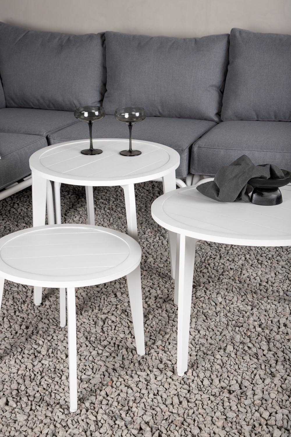 Roxo Ecksofa Outdoorset ⌀50cm in Weiss präsentiert im Onlineshop von KAQTU Design AG. Loungeset ist von Venture Home
