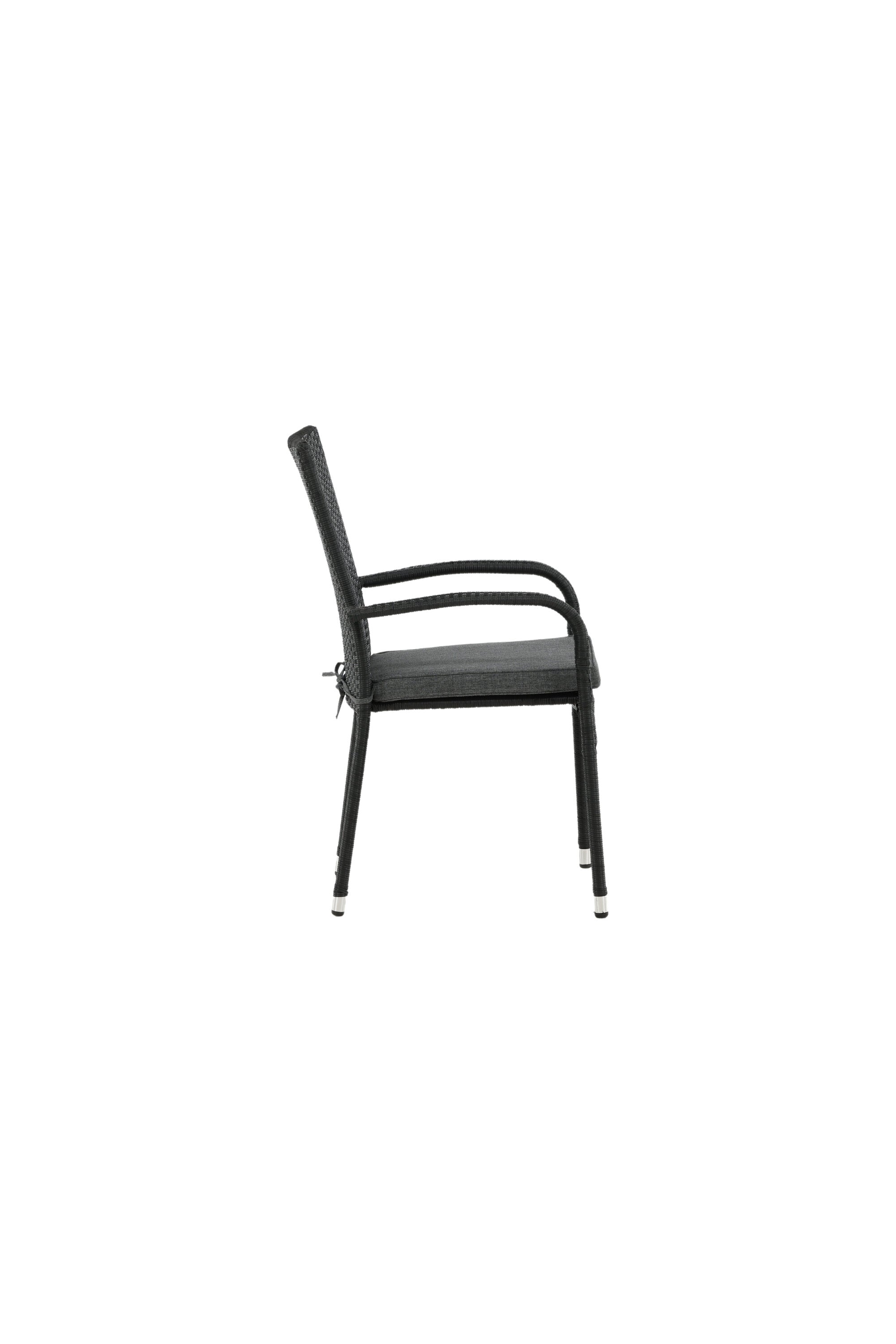 Anna Gartenstuhl in Schwarz präsentiert im Onlineshop von KAQTU Design AG. Gartenstuhl mit Armlehnen ist von Venture Home