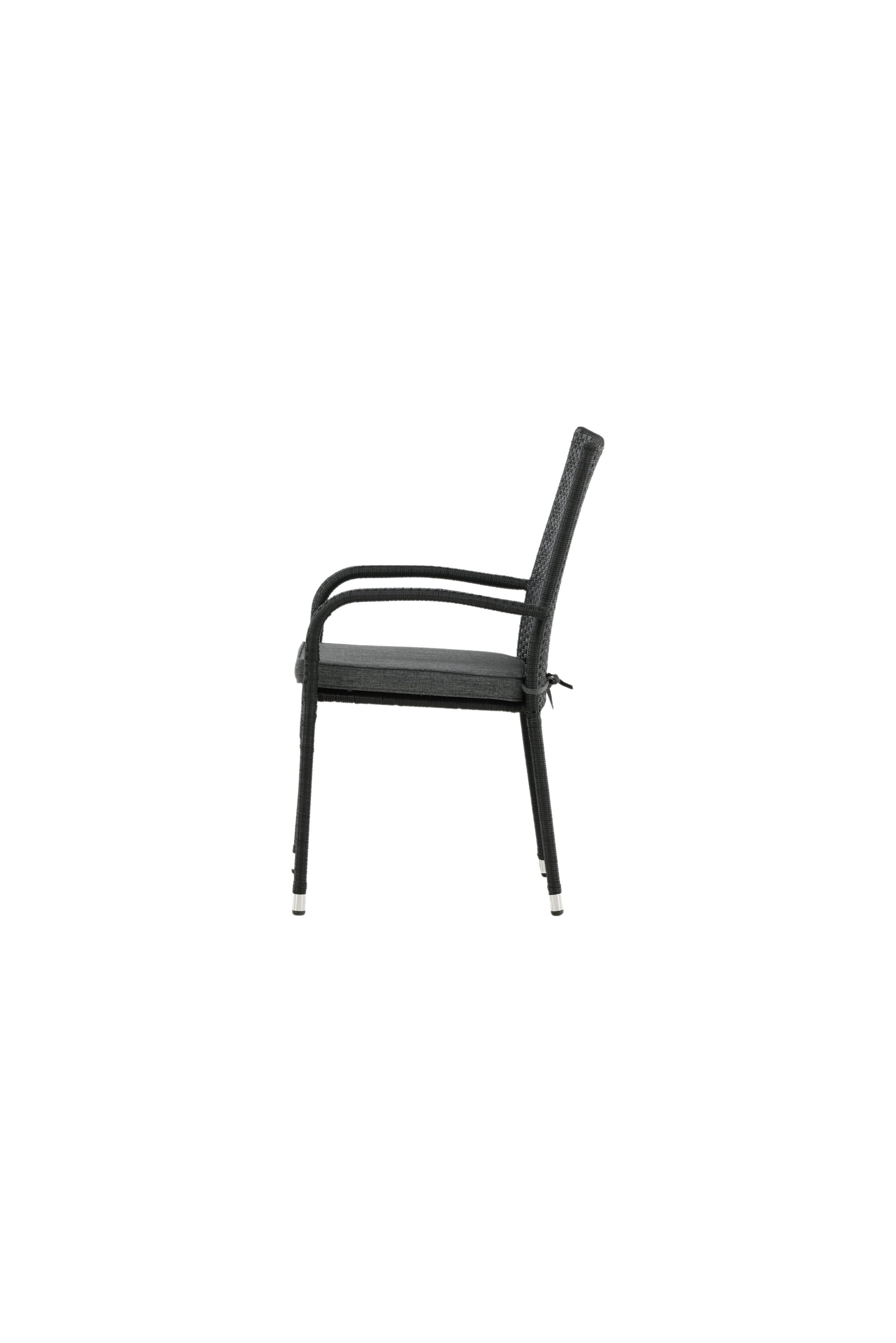 Anna Gartenstuhl in Schwarz präsentiert im Onlineshop von KAQTU Design AG. Gartenstuhl mit Armlehnen ist von Venture Home