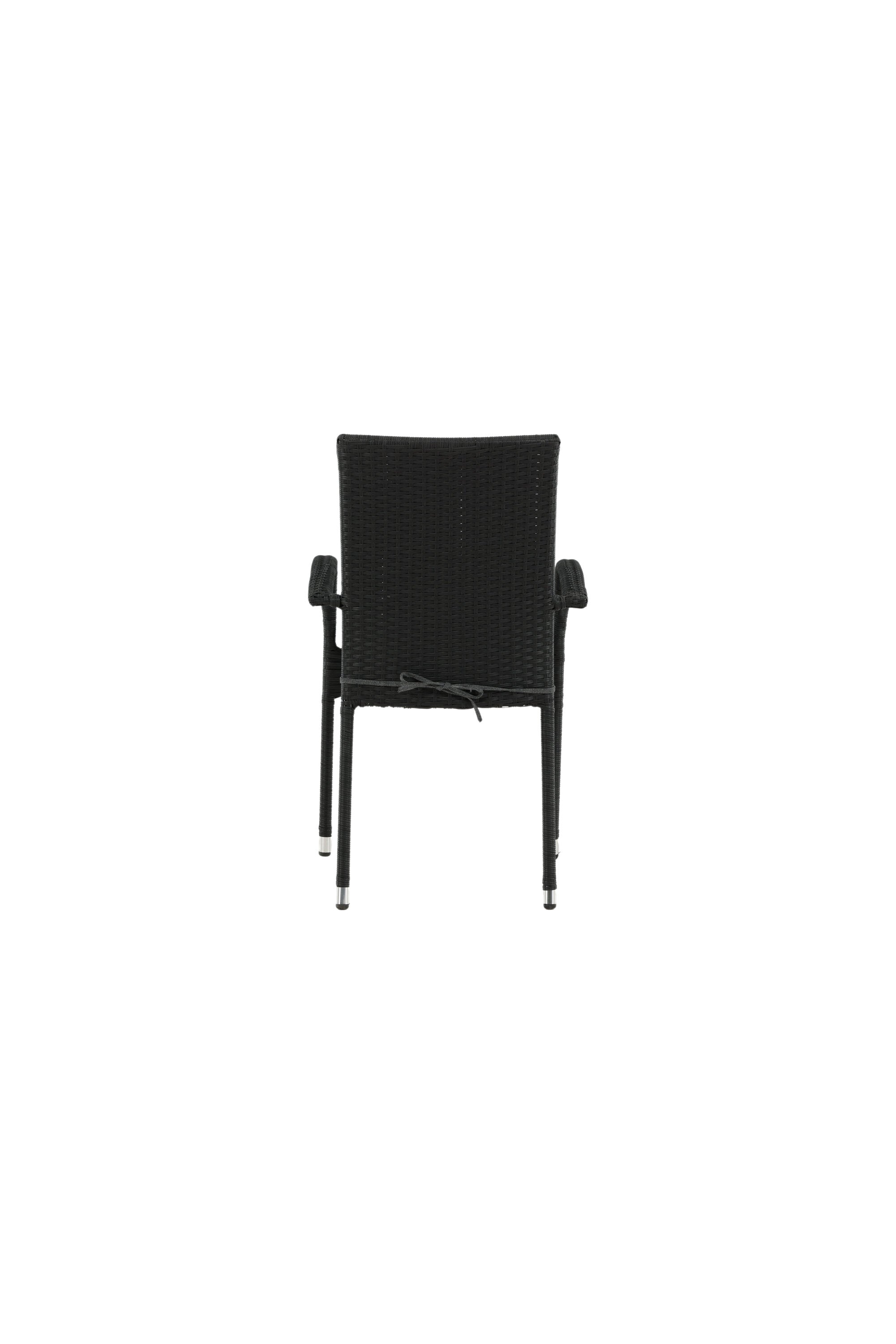 Anna Gartenstuhl in Schwarz präsentiert im Onlineshop von KAQTU Design AG. Gartenstuhl mit Armlehnen ist von Venture Home