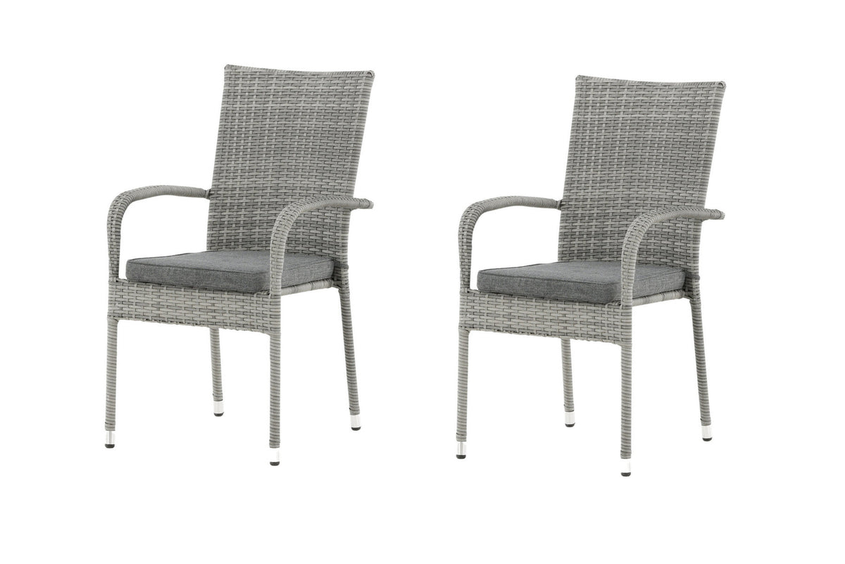 Anna Gartenstuhl in Grau präsentiert im Onlineshop von KAQTU Design AG. Gartenstuhl mit Armlehnen ist von Venture Home