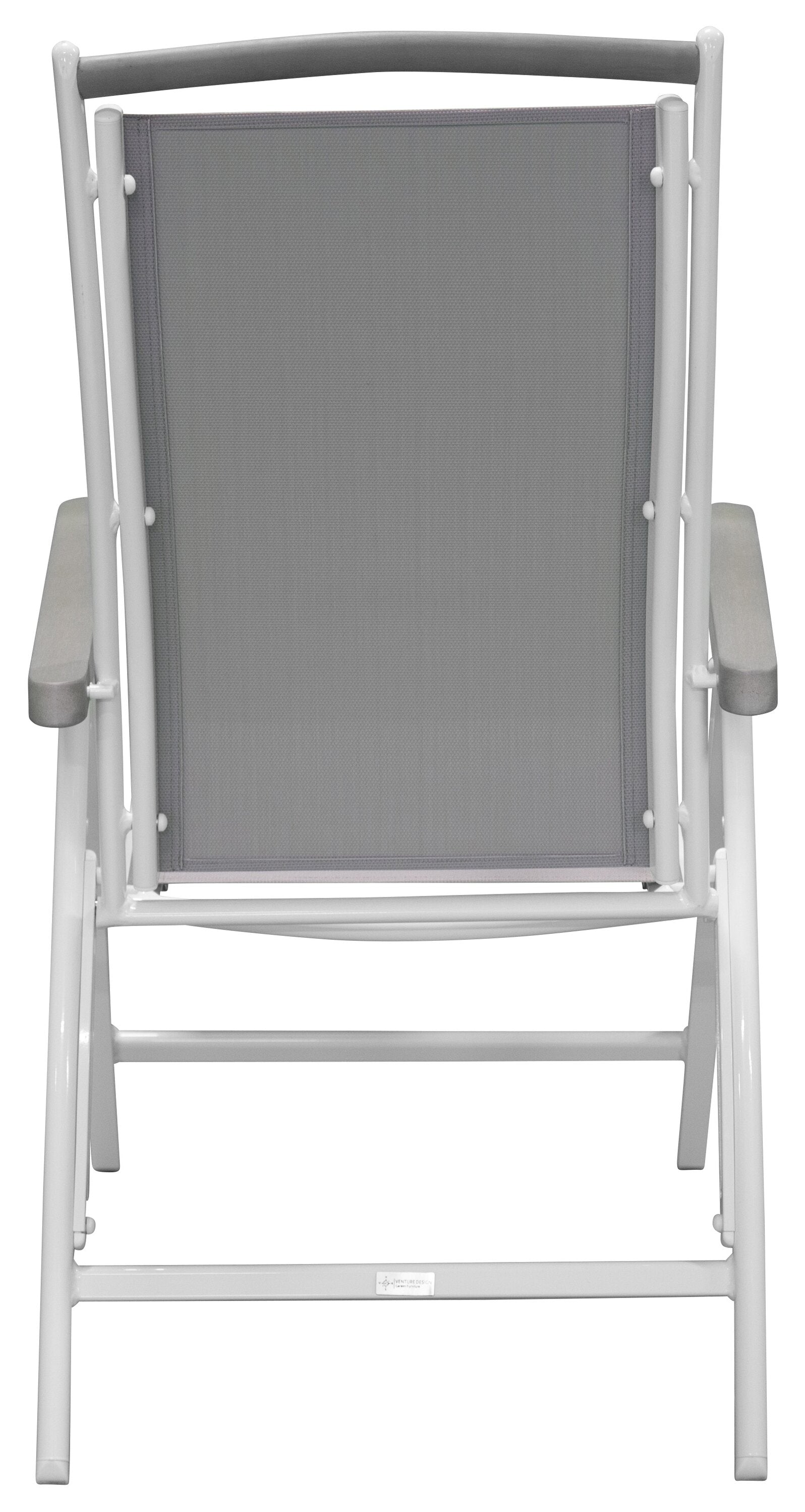 Albany Stuhl in Grau / Weiss präsentiert im Onlineshop von KAQTU Design AG. Gartenstuhl mit Armlehnen ist von Venture Home