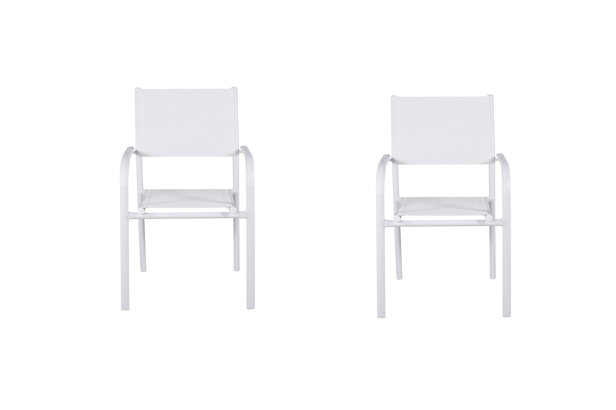 Santorini Gartenstuhl in Weiss präsentiert im Onlineshop von KAQTU Design AG. Gartenstuhl mit Armlehnen ist von Venture Home