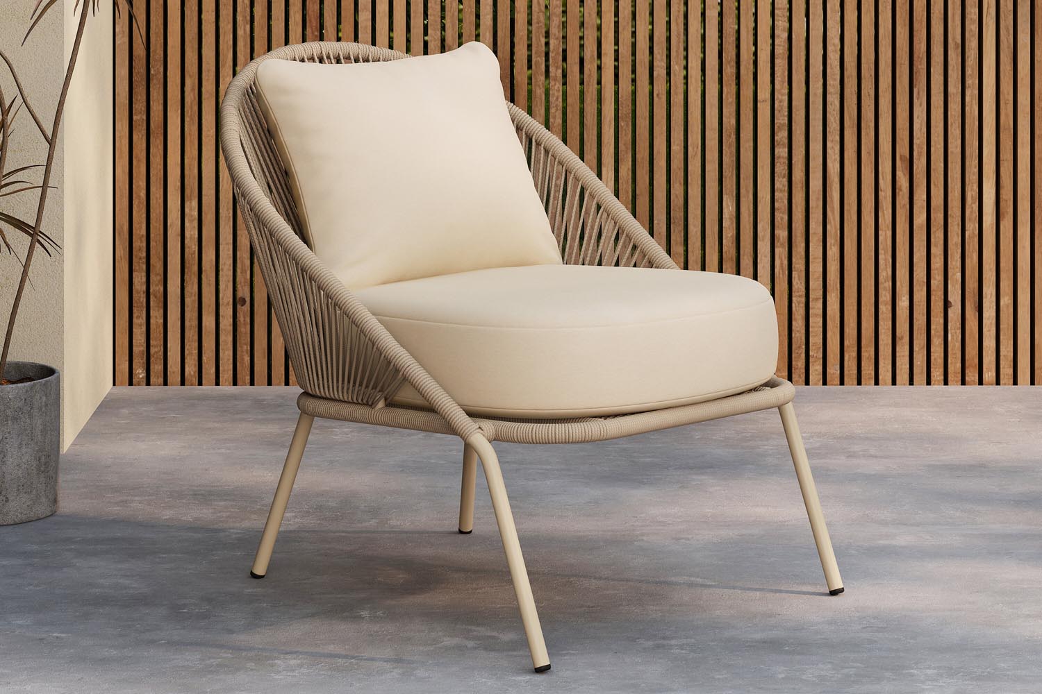 Lindos Loungesessel in Beige präsentiert im Onlineshop von KAQTU Design AG. Outdoor-Sessel ist von Venture Home