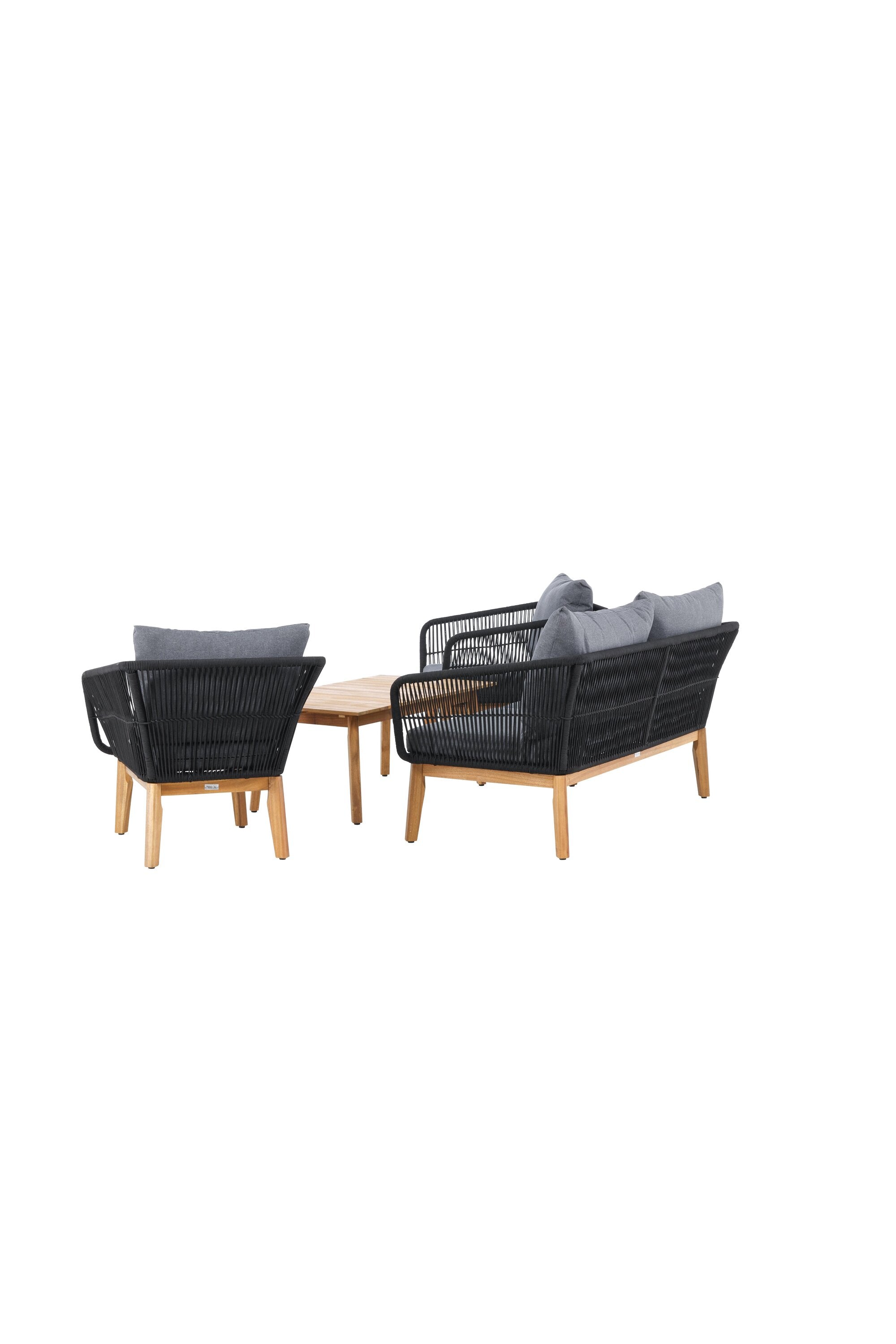 Chania Sofa Outdoorset 110cm in Schwarz präsentiert im Onlineshop von KAQTU Design AG. Loungeset ist von Venture Home
