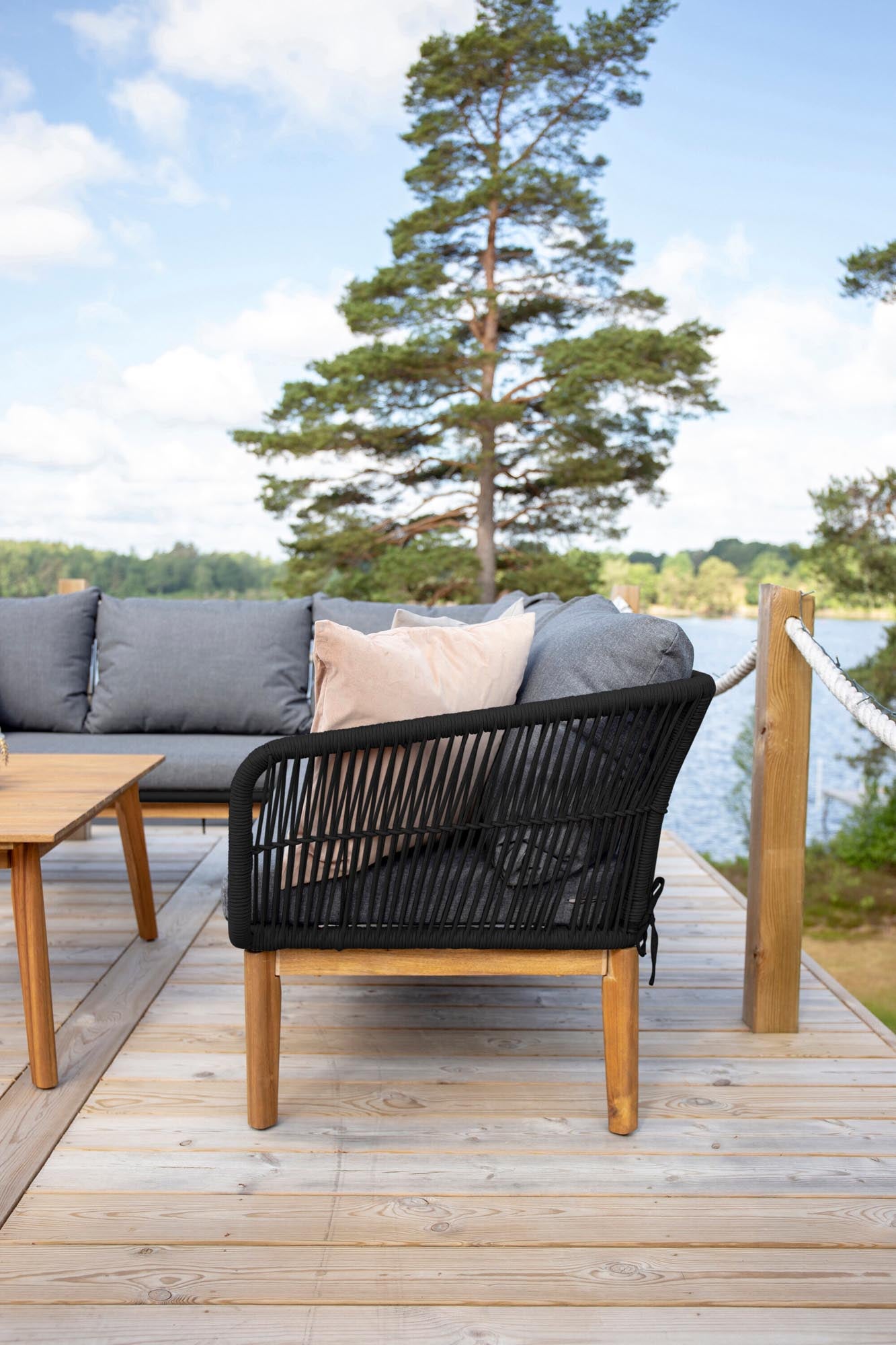 Stylisches Chania Ecksofa Outdoorset 110cm von Venture Home: Komfort und Design für entspannte Stunden im Freien.