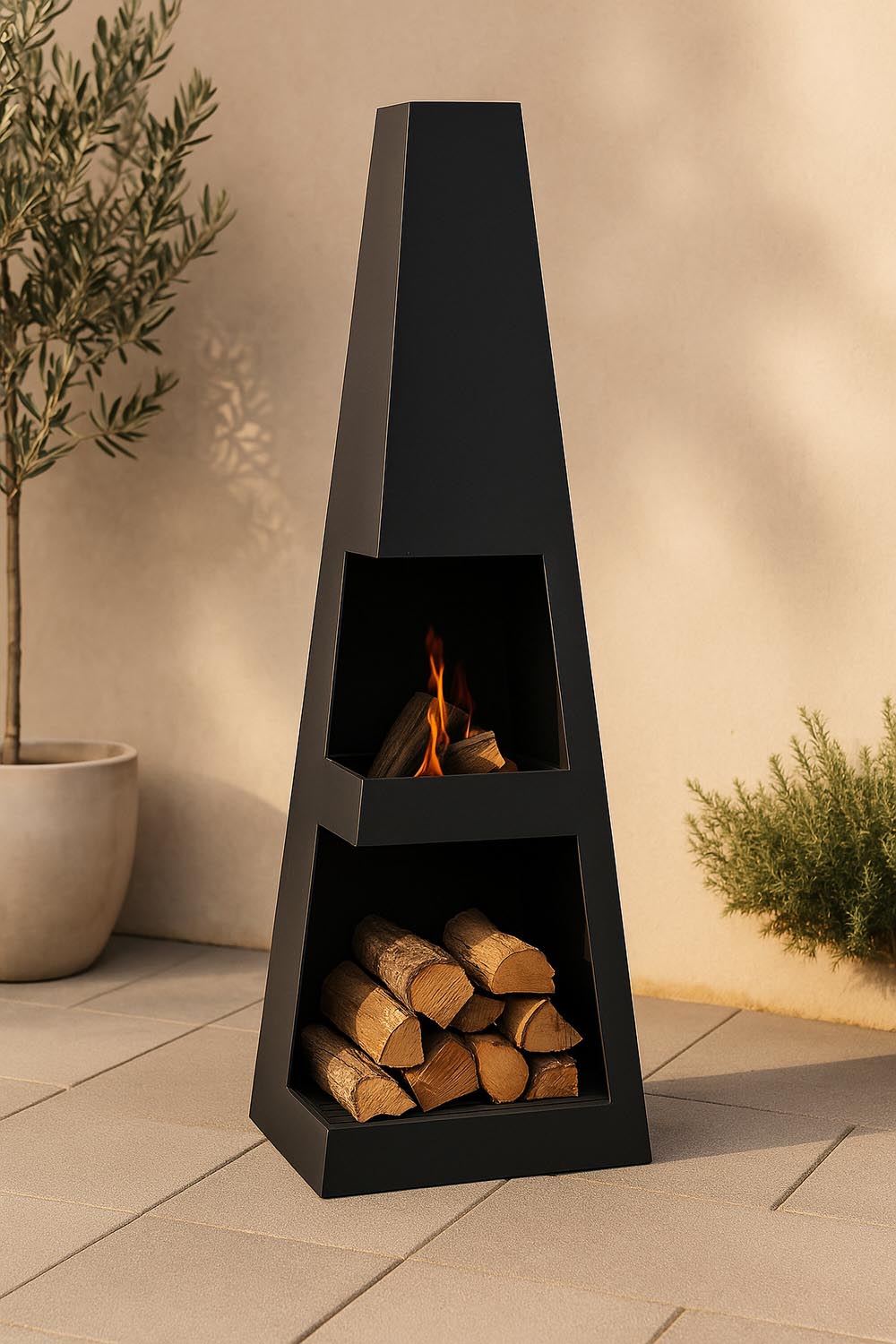 Bastian Feuerkorb in Schwarz präsentiert im Onlineshop von KAQTU Design AG. Feuerschale ist von Venture Home