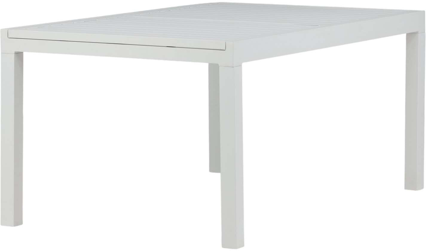 Der ausziehbare Marbella Gartentisch von Venture Home: stilvolles Design, wetterbeständiges Aluminium, Platz für 8 Personen, pflegeleicht.