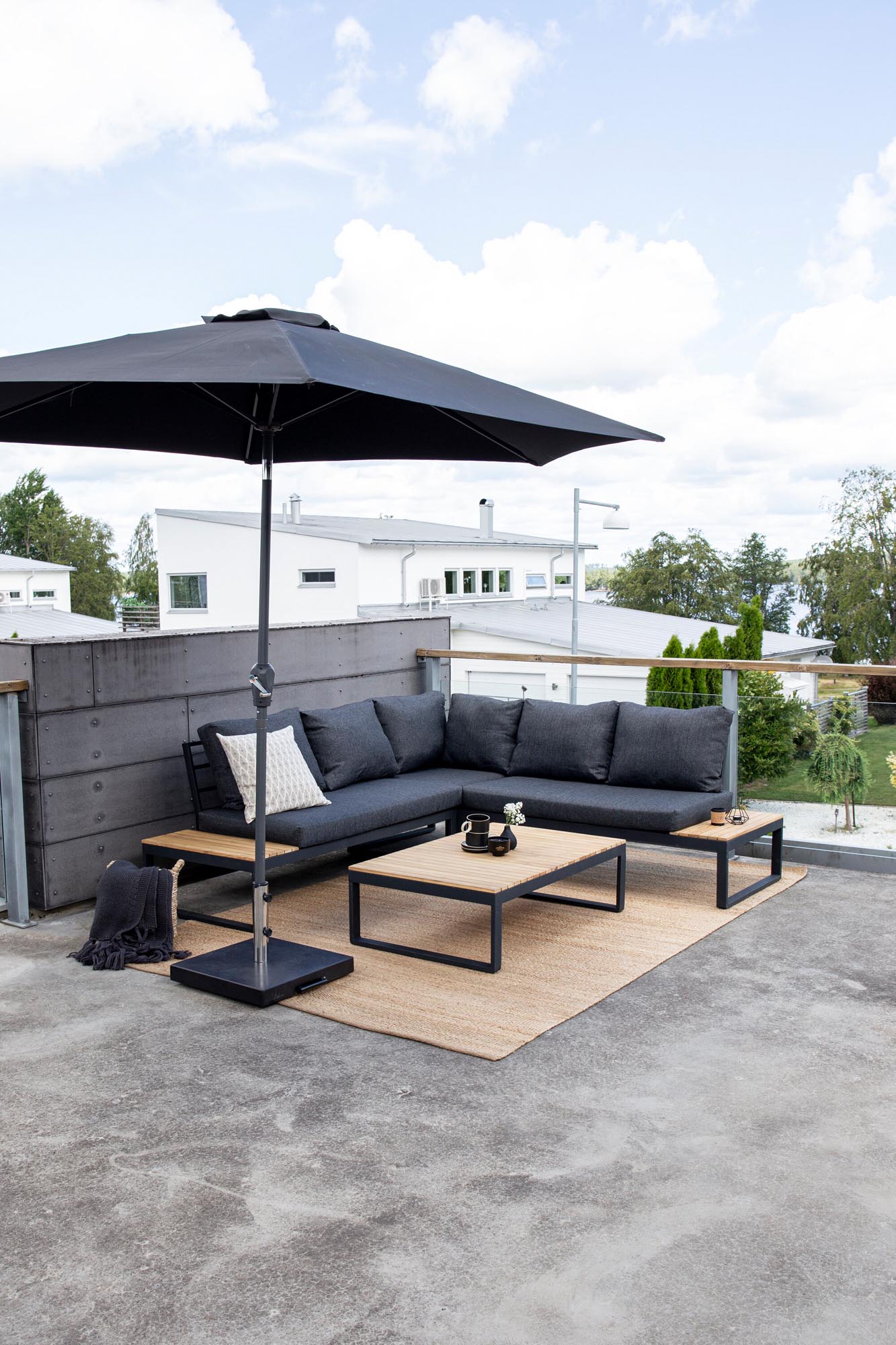 Panama Ecksofa Outdoorset 112cm in Schwarz präsentiert im Onlineshop von KAQTU Design AG. Loungeset ist von Venture Home