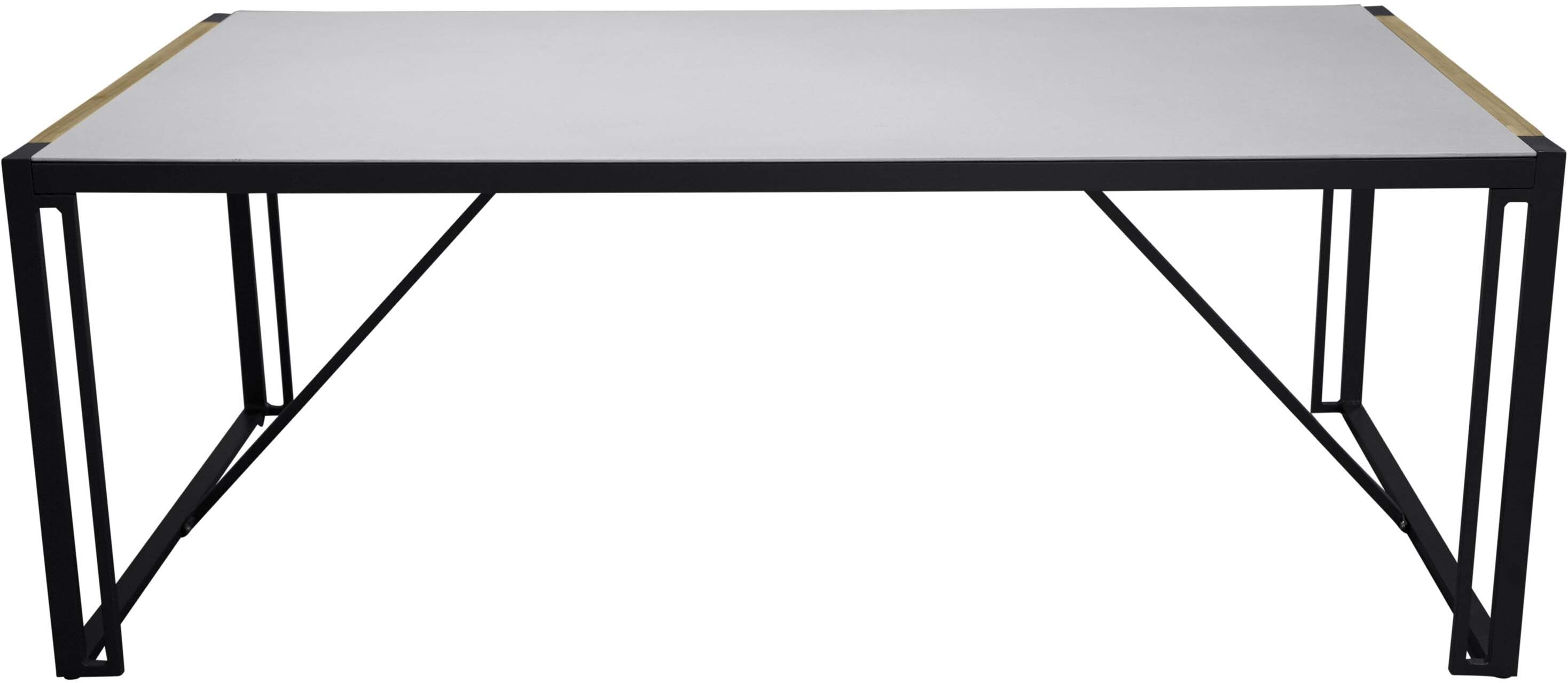 Eleganter Texas Gartentisch von Venture Home: Robuste Glasplatte, edles Teakholz und schwarzes Metall für gesellige Momente im Freien.