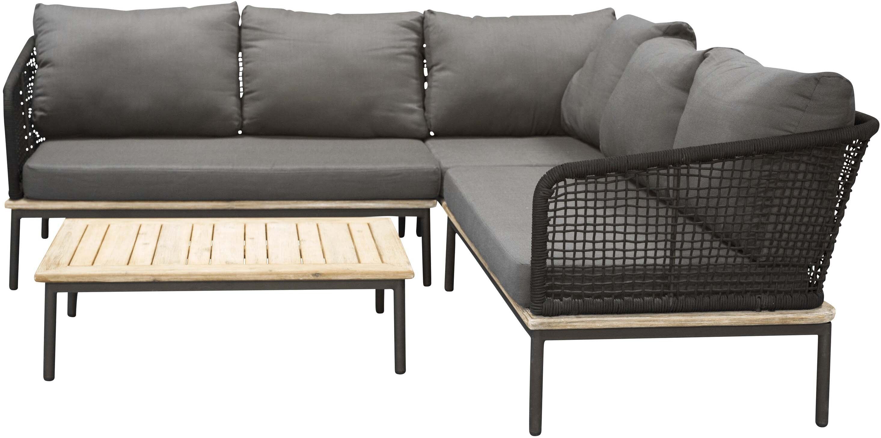 Elegantes Andorra Ecksofa Outdoorset 90cm von Venture Home: Robust, wetterfest und ideal für entspannte Stunden im Freien.