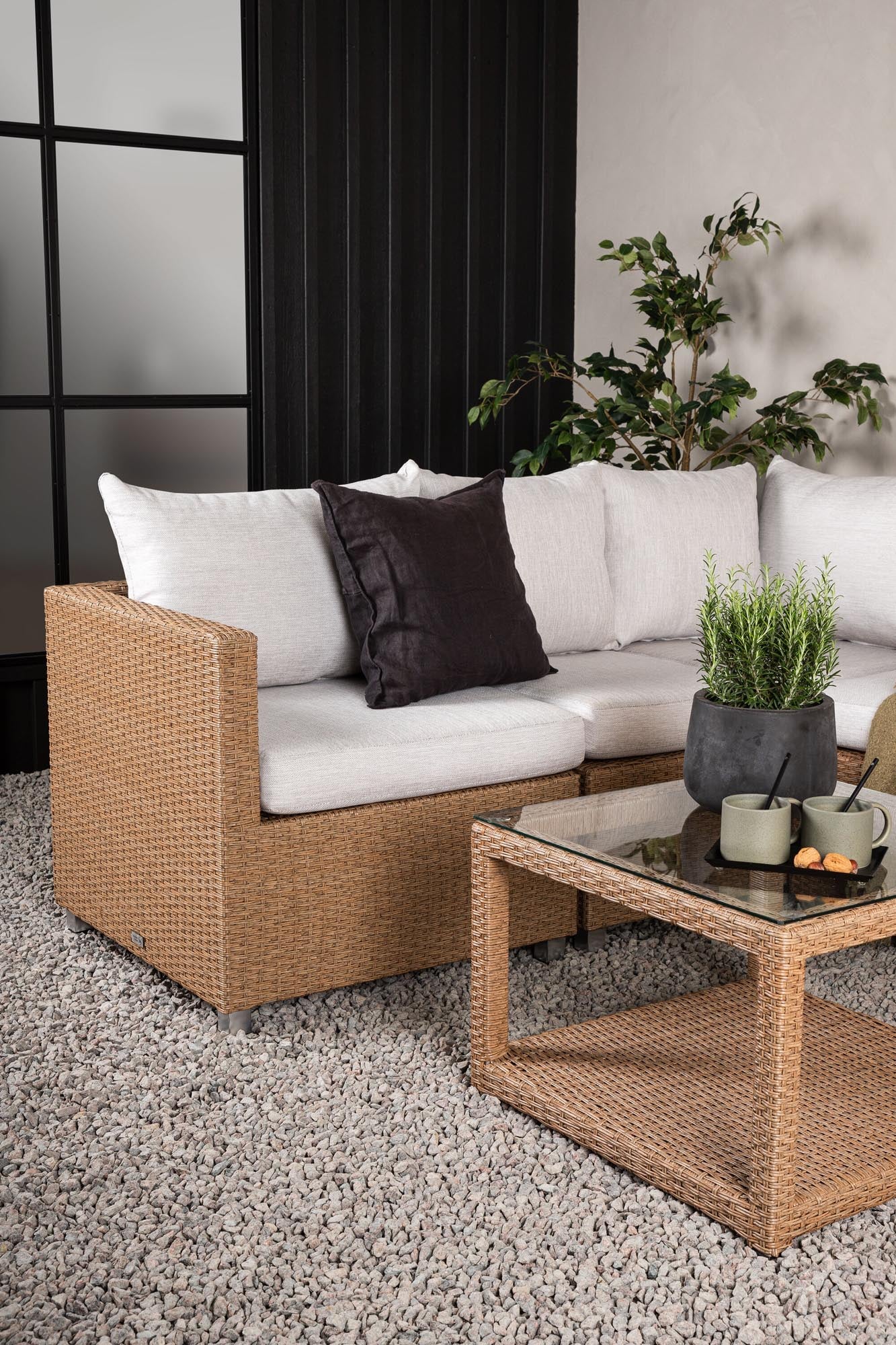 Vamos Ecksofa Outdoorset 65cm in Natur präsentiert im Onlineshop von KAQTU Design AG. Loungeset ist von Venture Home