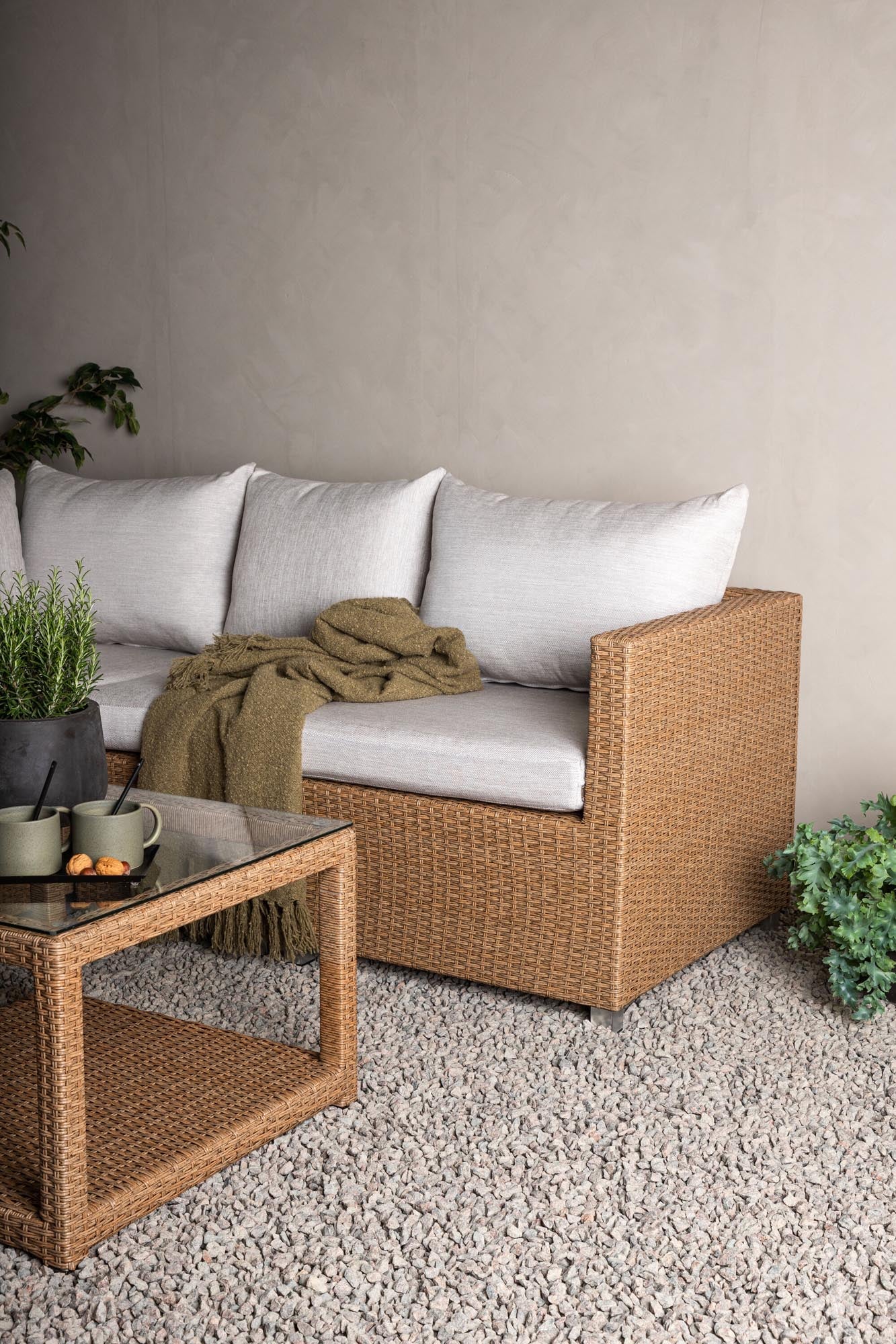 Vamos Ecksofa Outdoorset 65cm in Natur präsentiert im Onlineshop von KAQTU Design AG. Loungeset ist von Venture Home