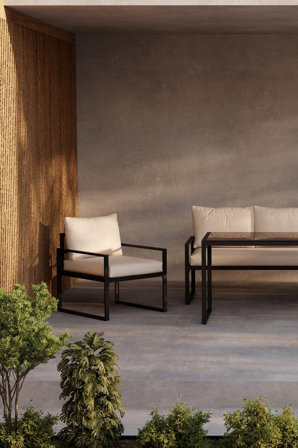 Catania Sofa Set in Beige/Schwarz präsentiert im Onlineshop von KAQTU Design AG. Loungeset ist von Venture Home
