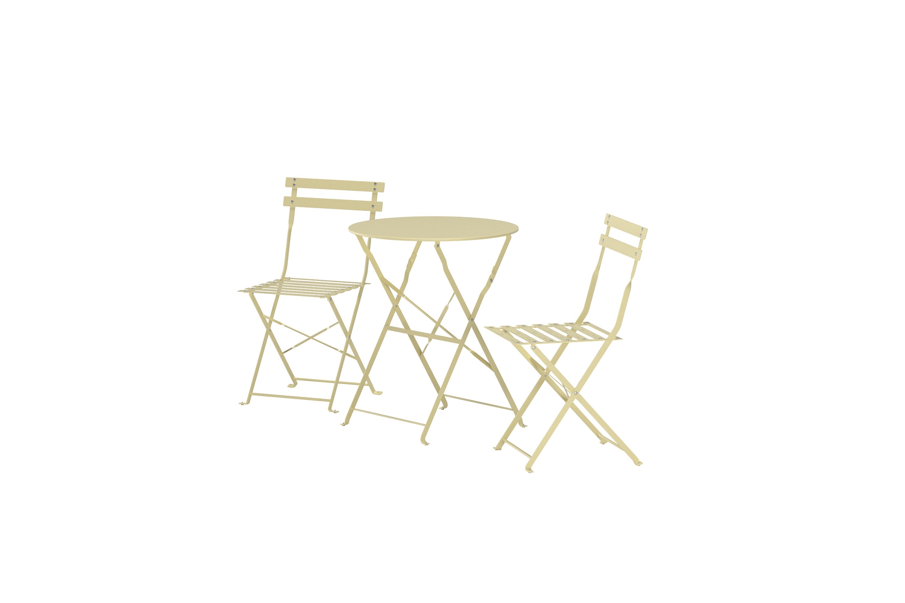 Charmantes Tao Café-Set in sanftem Gelb, ideal für gemütliche Stunden im Garten, entworfen von Venture Home.