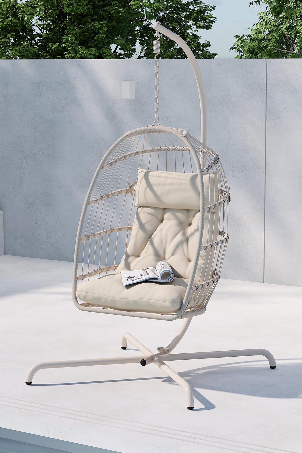 Trezza Hängesessel in Beige präsentiert im Onlineshop von KAQTU Design AG. Hängestuhl ist von Venture Home