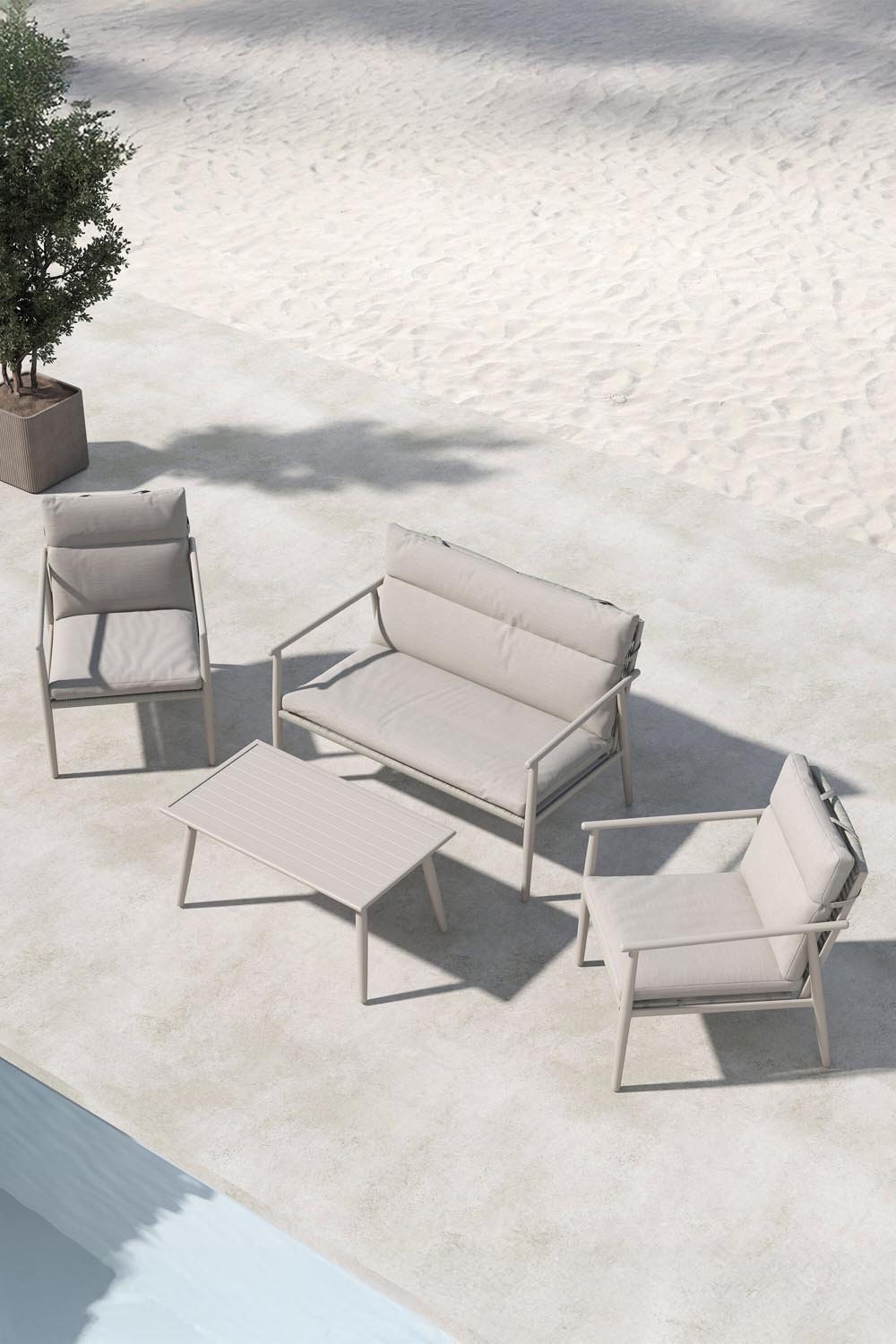 Mazzaro Sofa Set in Beige / Grau präsentiert im Onlineshop von KAQTU Design AG. Loungeset ist von Venture Home