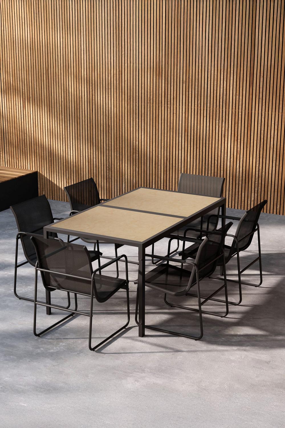 Lampedusa Gartentisch-Set in Schwarz präsentiert im Onlineshop von KAQTU Design AG. Gartentischset ist von Venture Home