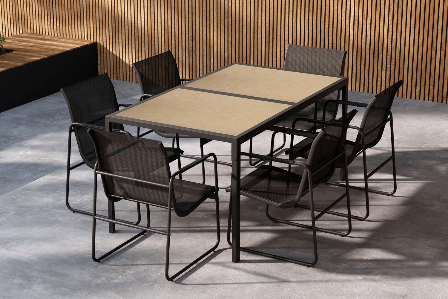 Entdecken Sie das Lampedusa Gartentisch-Set von Venture Home: stilvoll, wetterfest und perfekt für gesellige Abende im Freien.