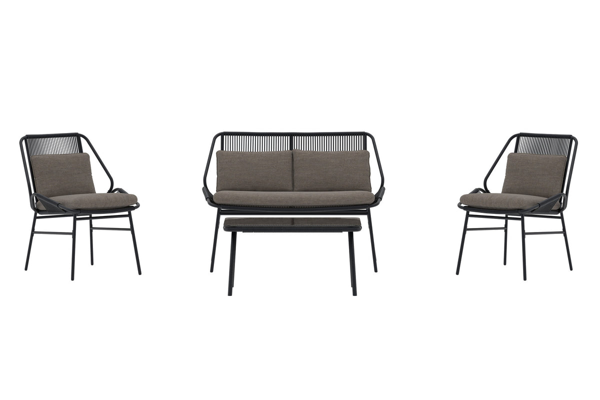 Zakynthos Sofa-Set in Schwarz präsentiert im Onlineshop von KAQTU Design AG. Loungeset ist von Venture Home